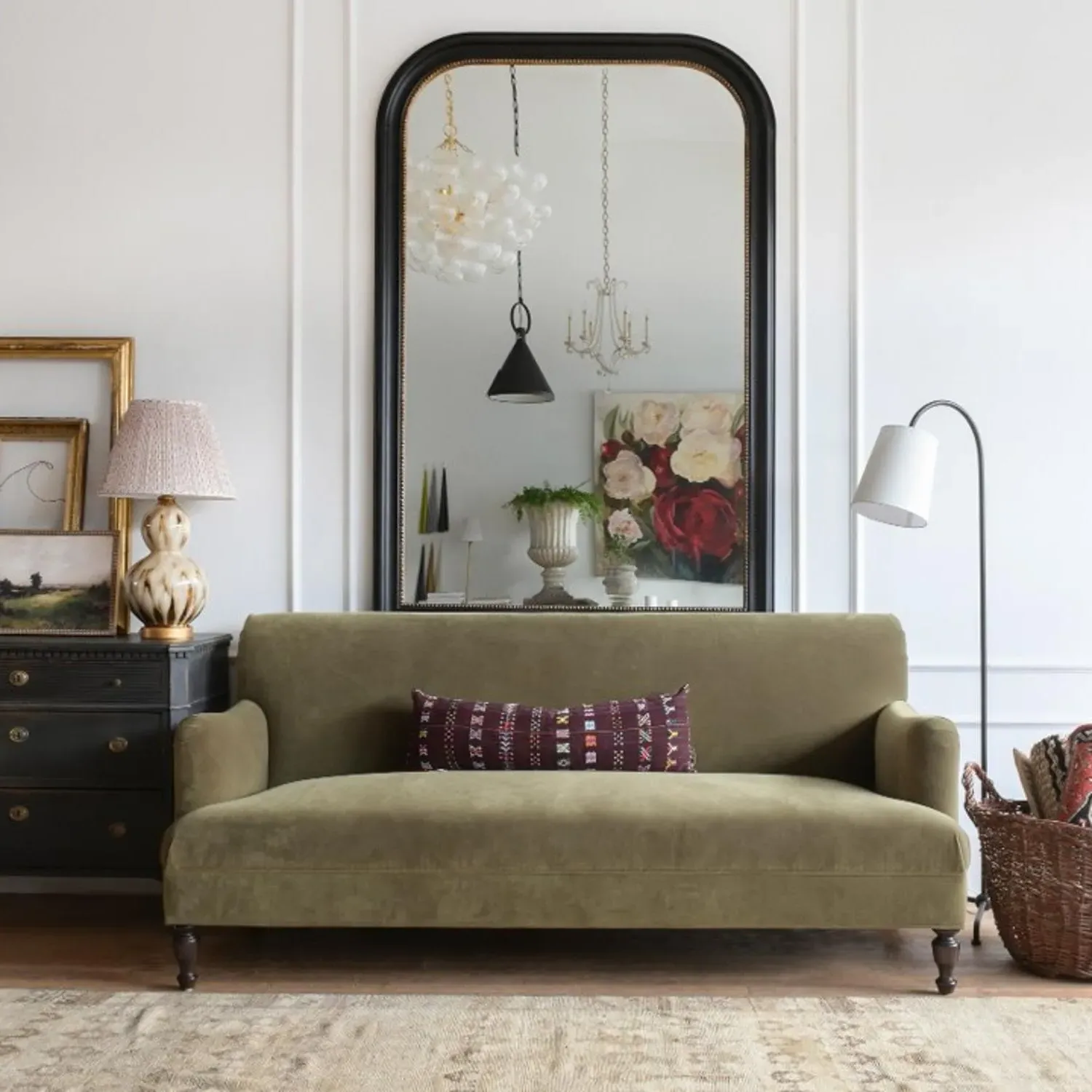 Arched Floor Lamp with Oversized Shade - Aged Iron alternate view