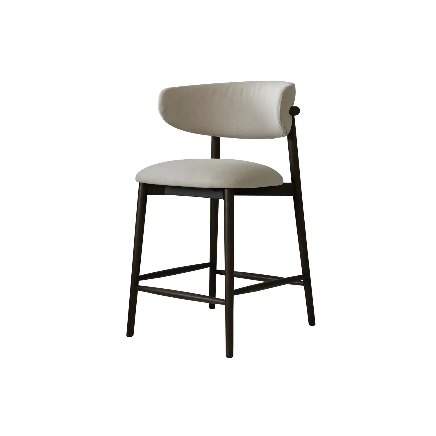 Bar Stool with Curved Design - Light Neutral, Linen product