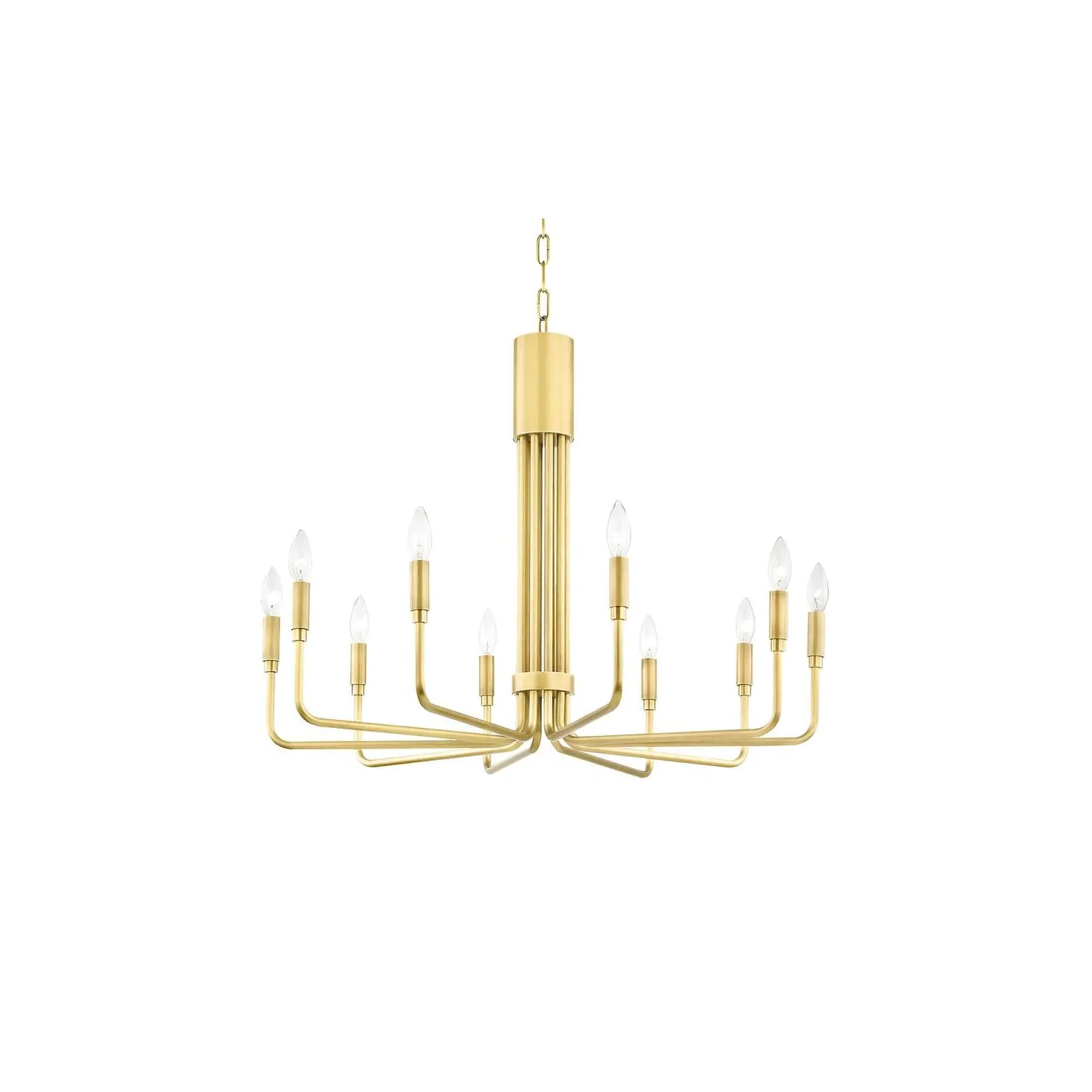 Candelabra Chandelier with U-Shaped Arms - Brass, Metal product