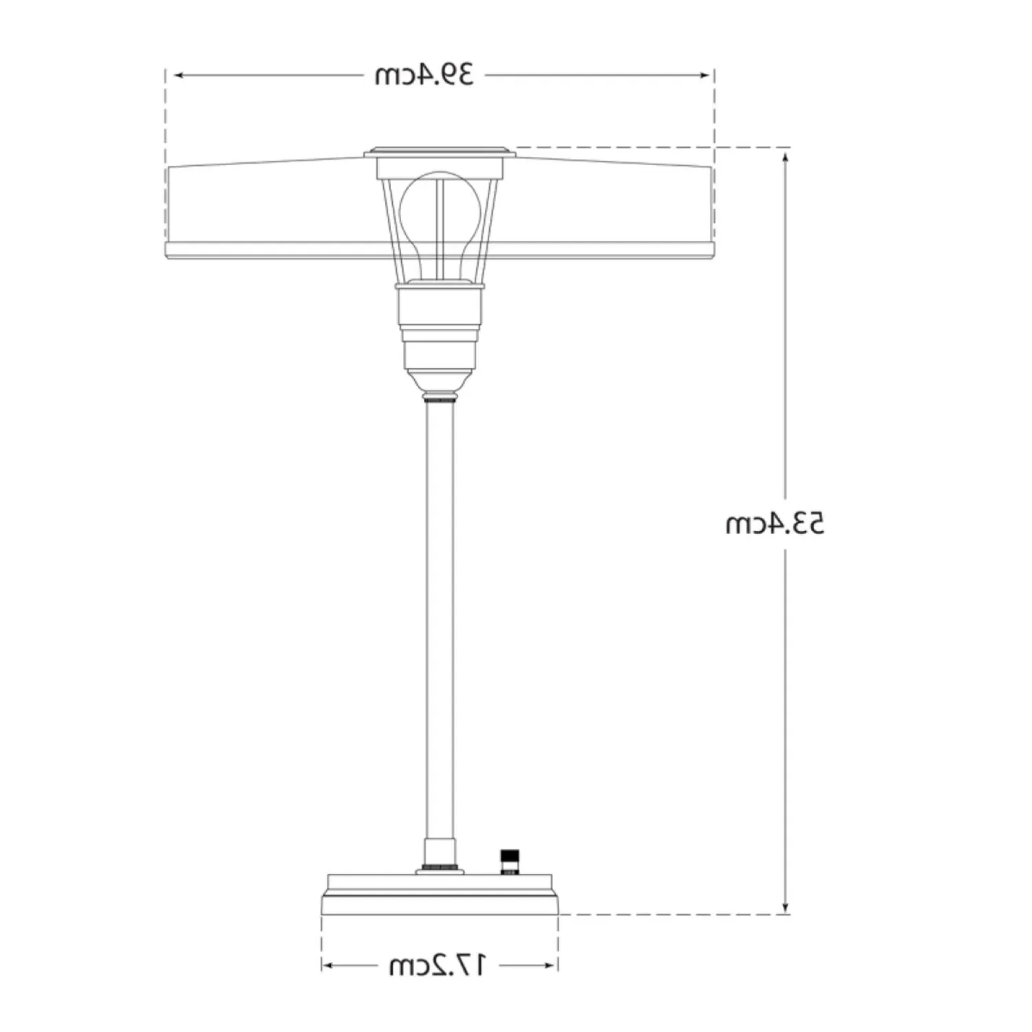 Carlo Table Lamp with Switch - White, Metal alternate view