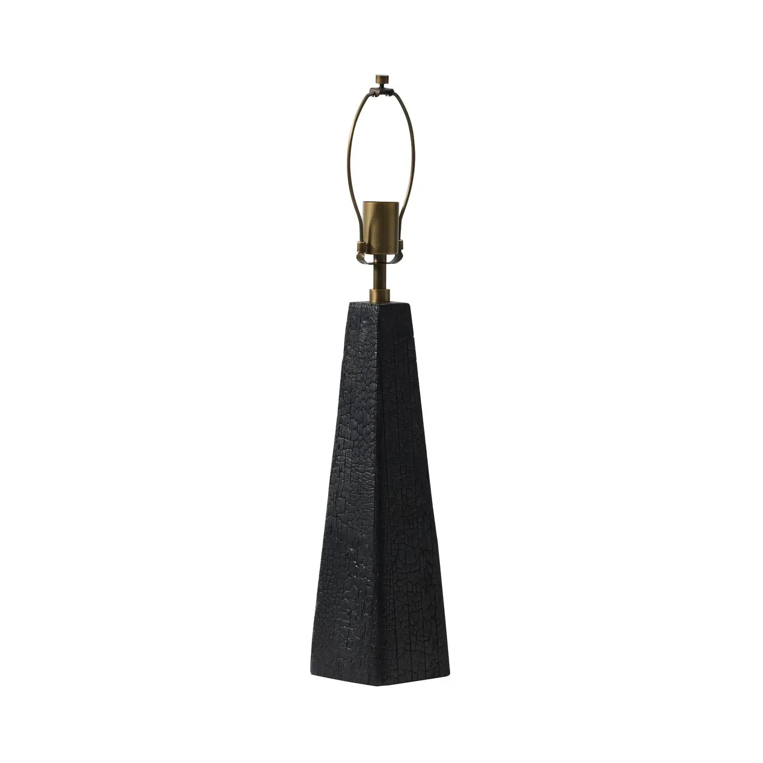 Charred Table Lamp Base - Black, Solid Timber alternate view