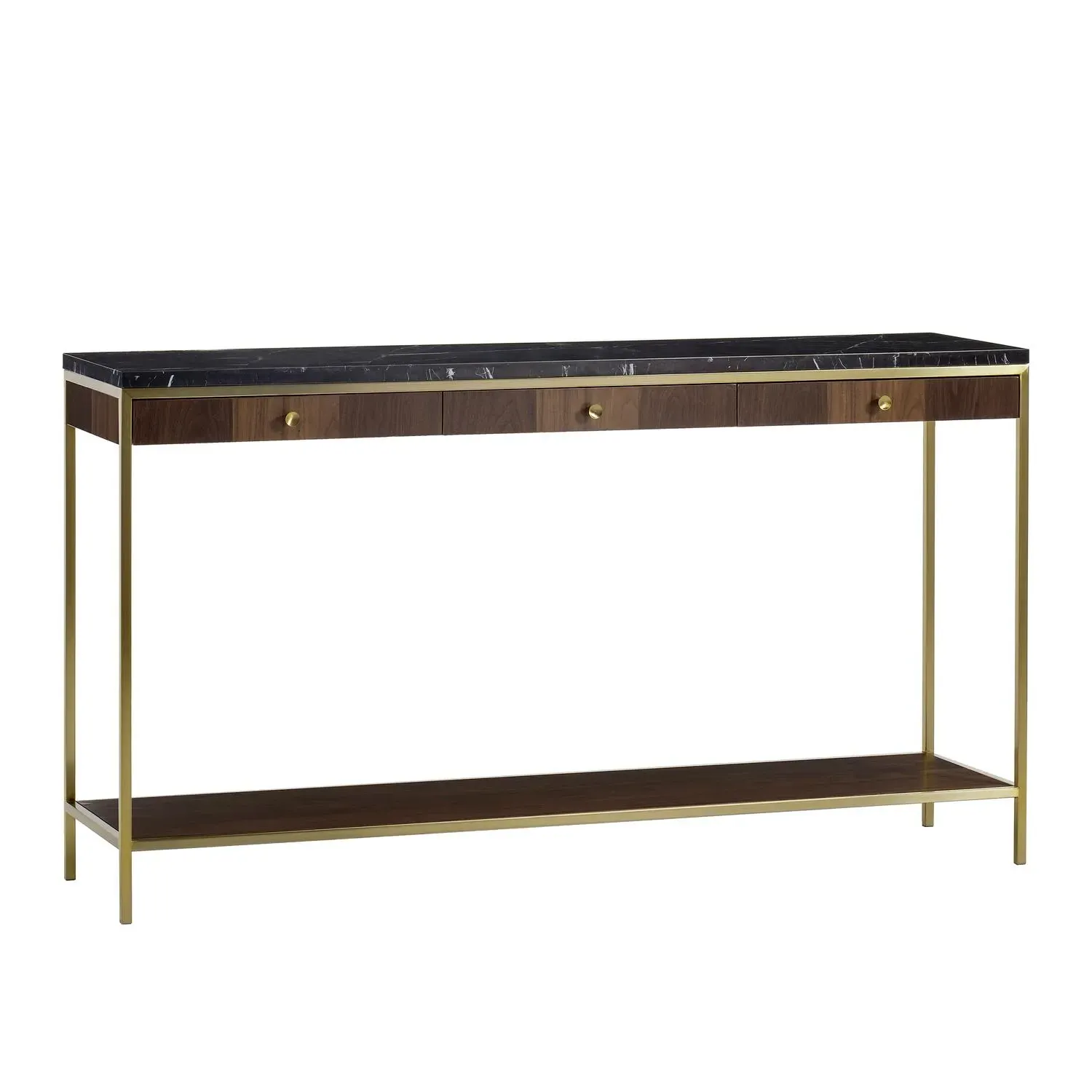 Chester Console Table - Brass, Walnut Veneer product