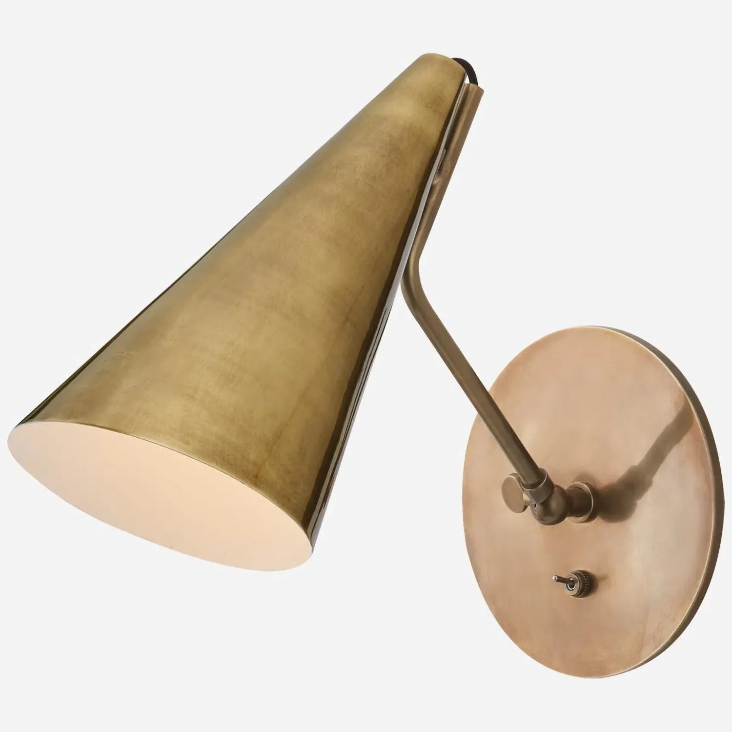 Conical Wall Light - Antique Brass, Metal product