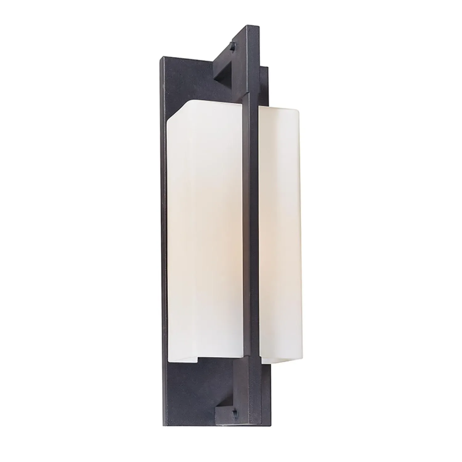 Cuboid Wall Light with Opal Shade - Black product