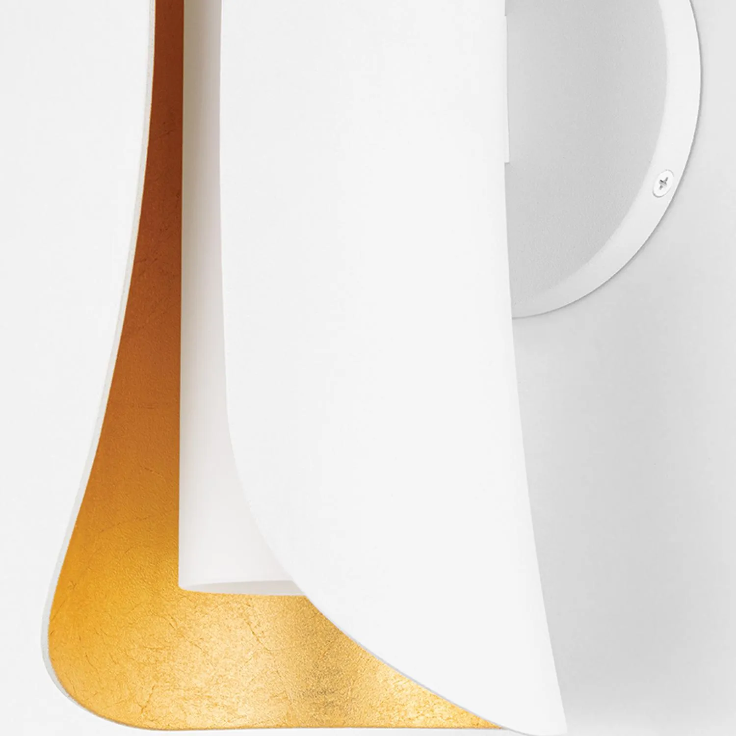 Curved Wall Light with Gold Interior - White, Metal alternate view