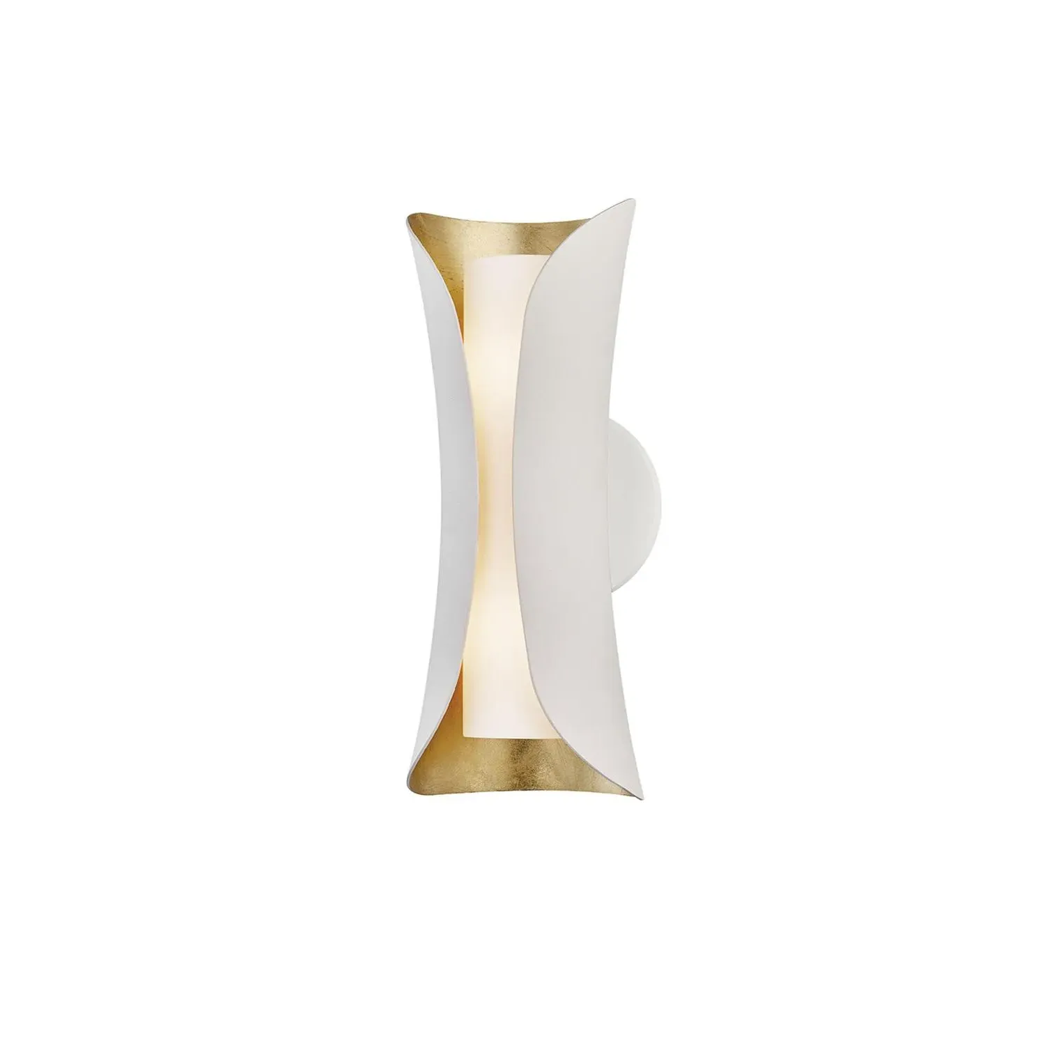 Curved Wall Light with Gold Interior - White, Metal product