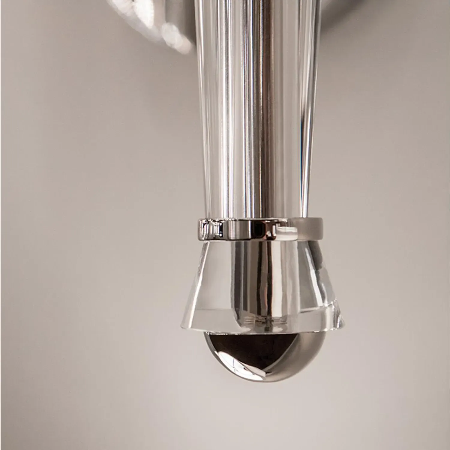Cylindrical Wall Light - Nickel, Crystal alternate view
