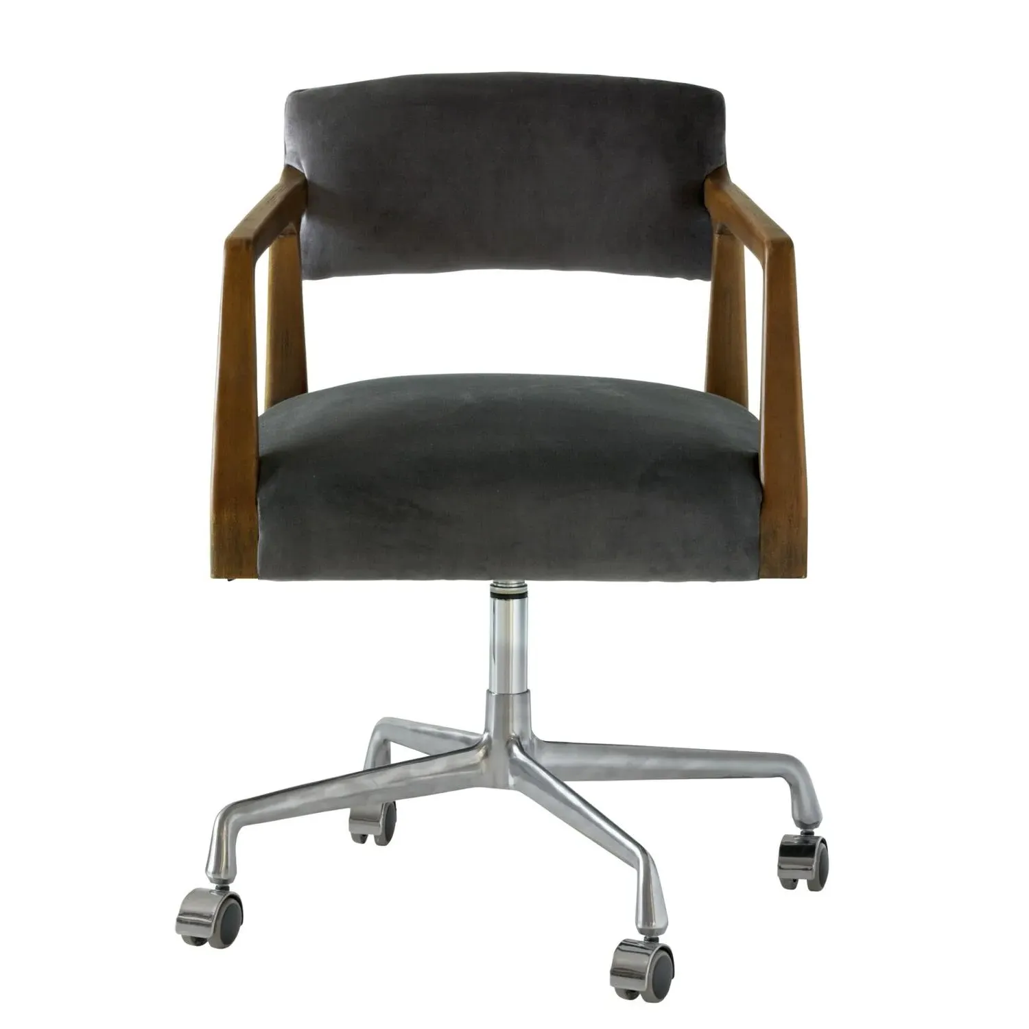 Desk Chair with Cushions - Grey, Velvet alternate view