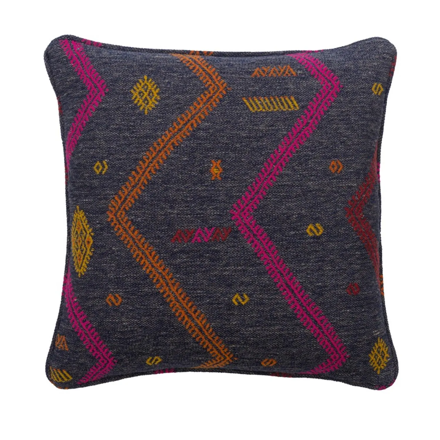 Diego Geometric Cushion - Indigo, Linen product