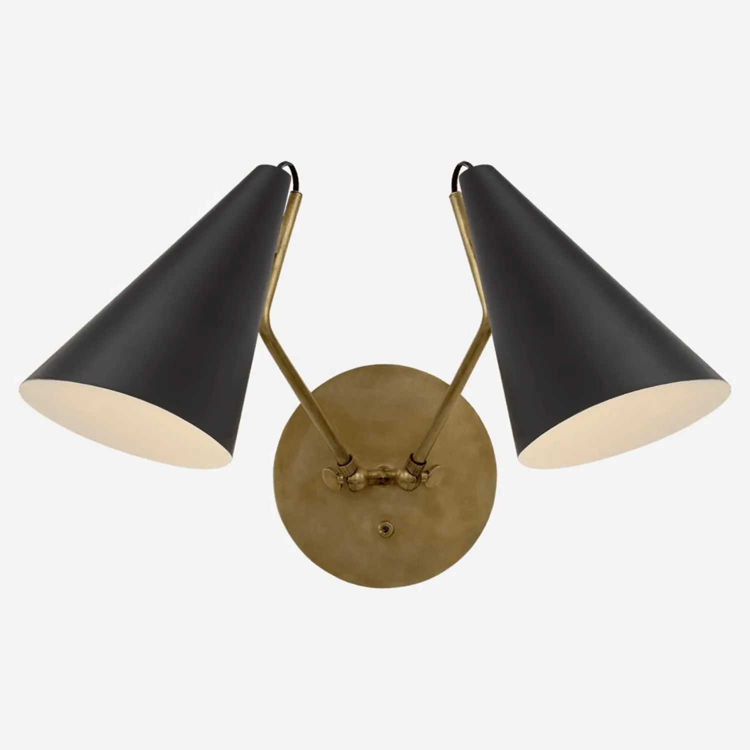 Double Wall Light - Brass & Black, Metal product