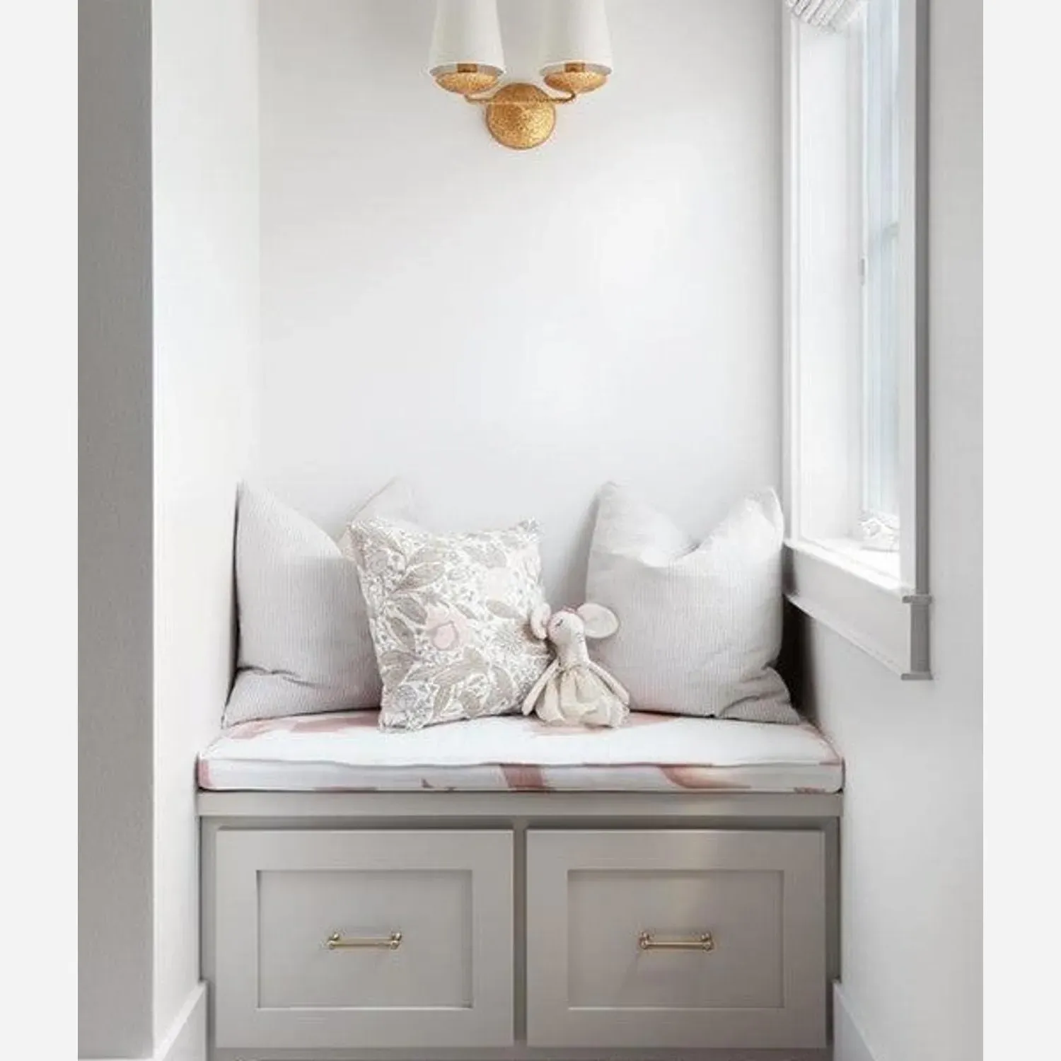 Double Wall Light with Shade - Gold, Plaster alternate view