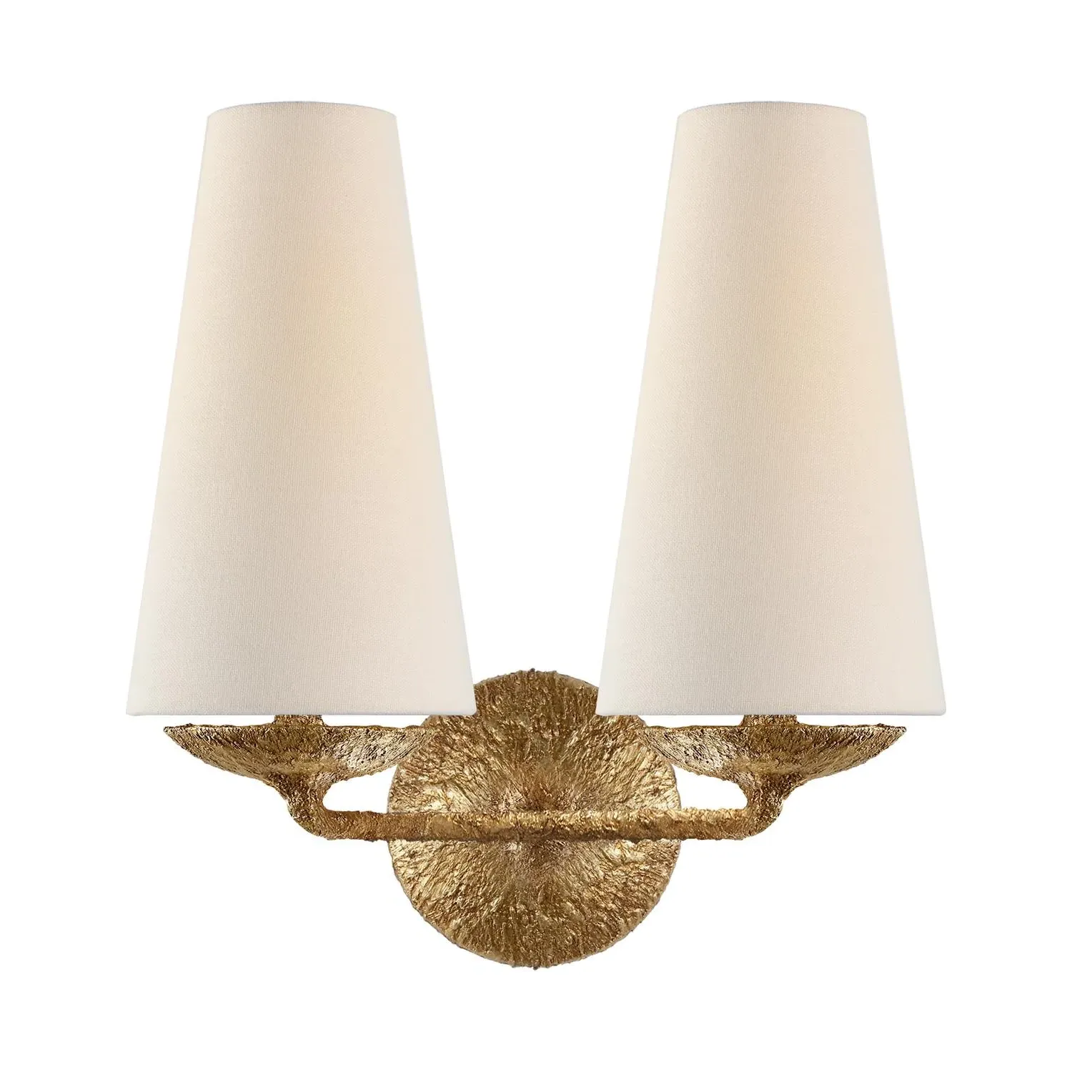 Double Wall Light with Shade - Gold, Plaster product