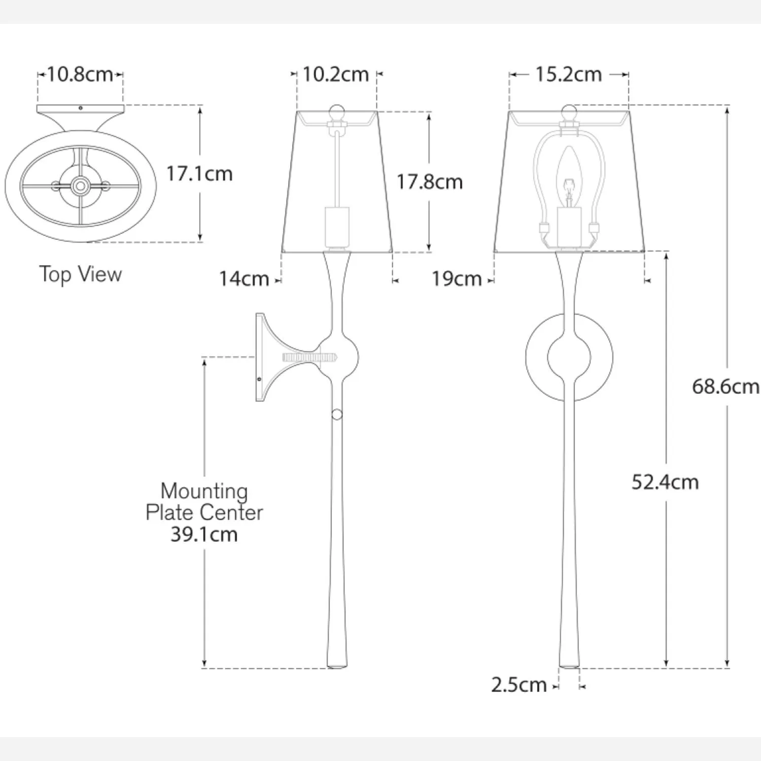 Dover Wall Light with Shade - Aged Iron alternate view