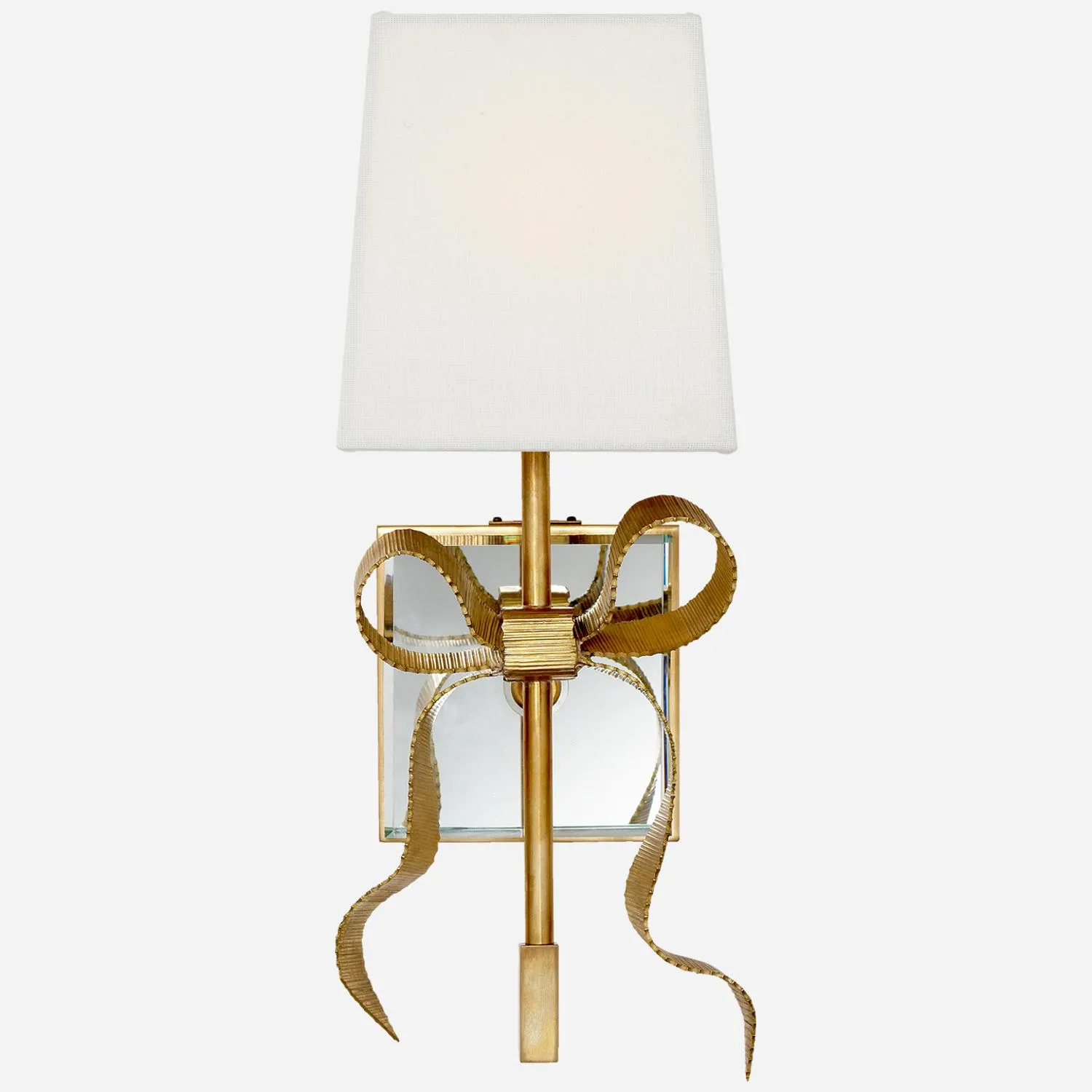 Ellery Wall Light with Bow Detail - Cream, Brass product