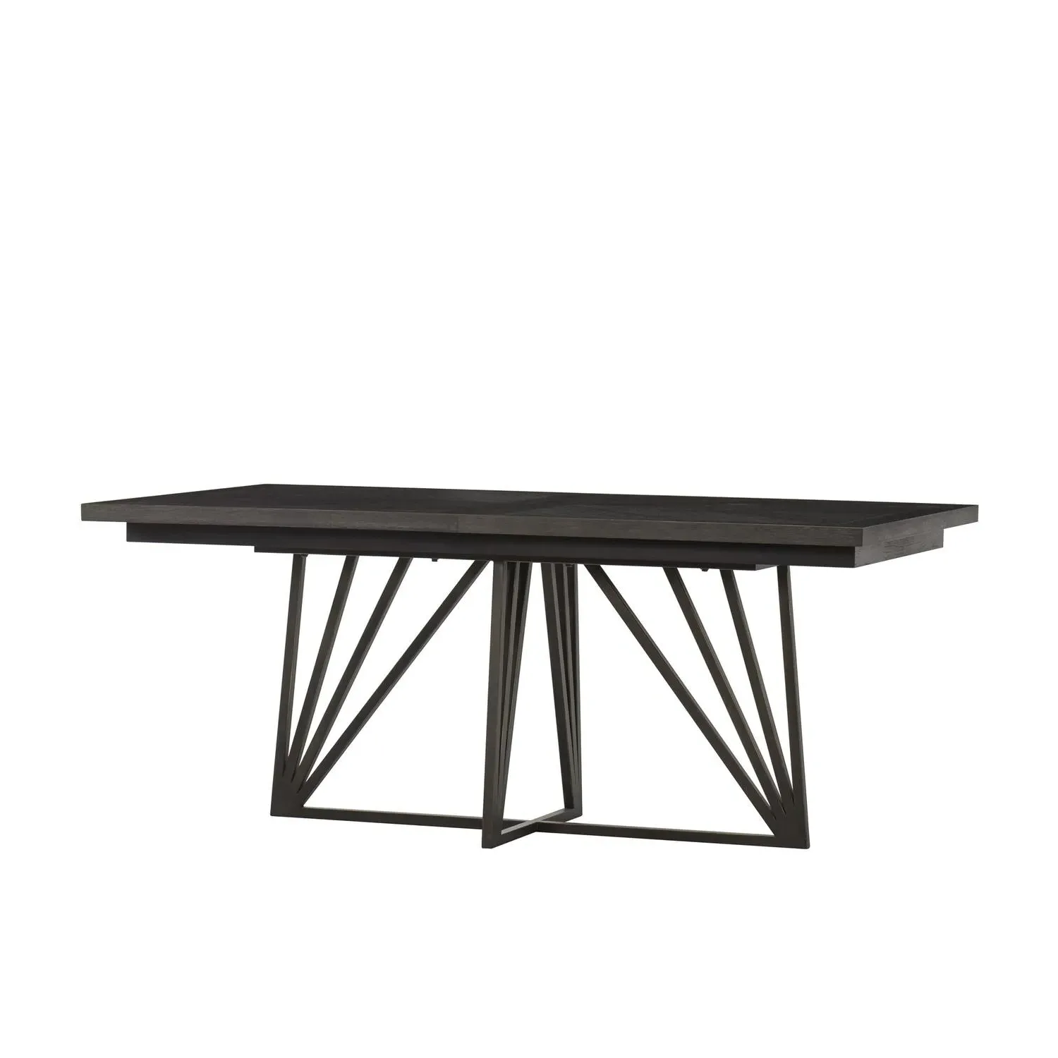 Extending Dining Table - Dark Wood, Bronze Base product