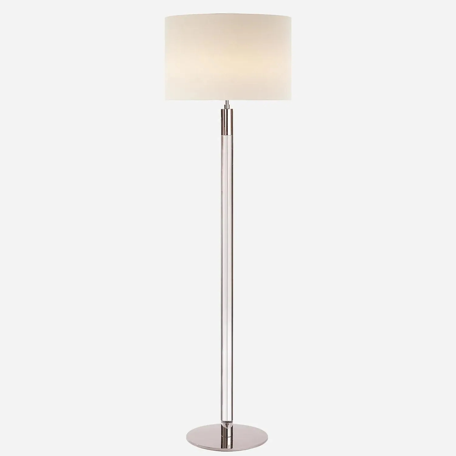 Floor Lamp with Crystal Shade - Nickel, Glass product