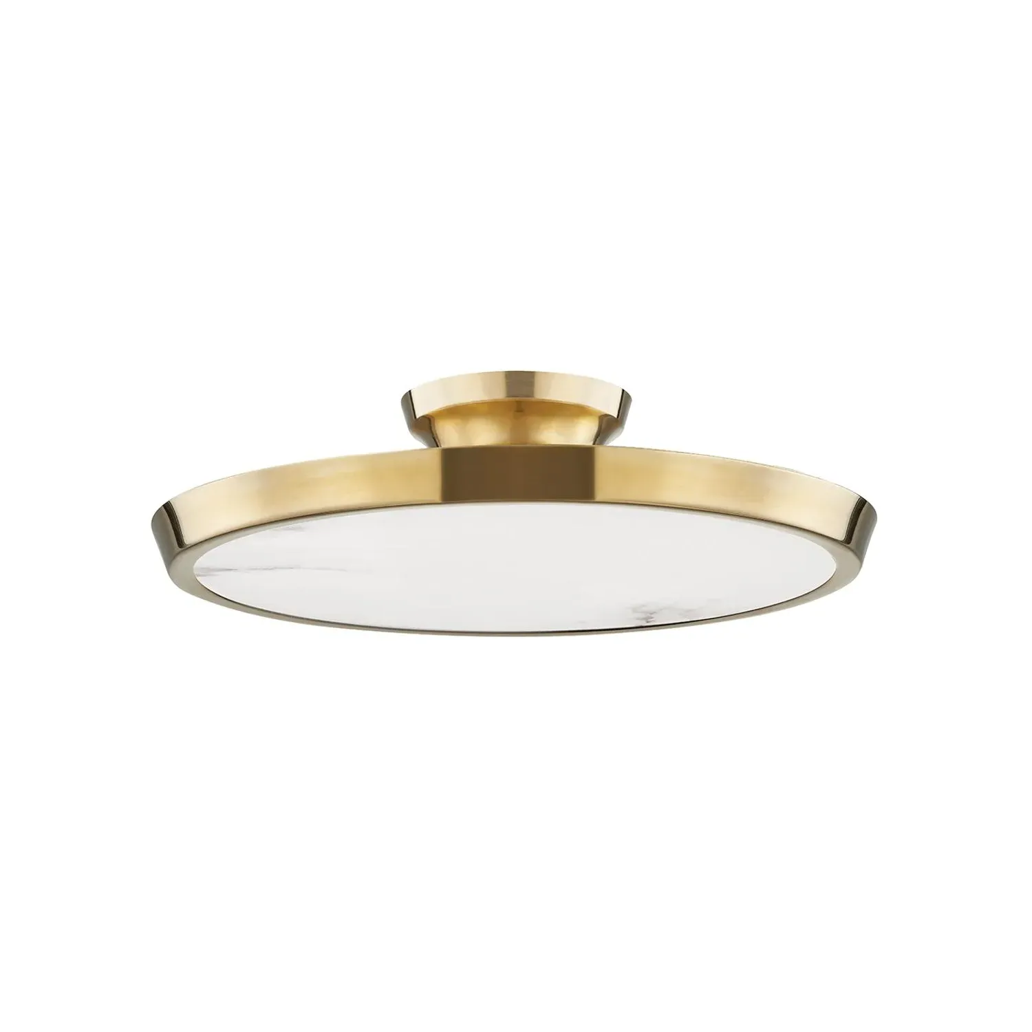 Flush Mount Ceiling Light - Brass, Alabaster product