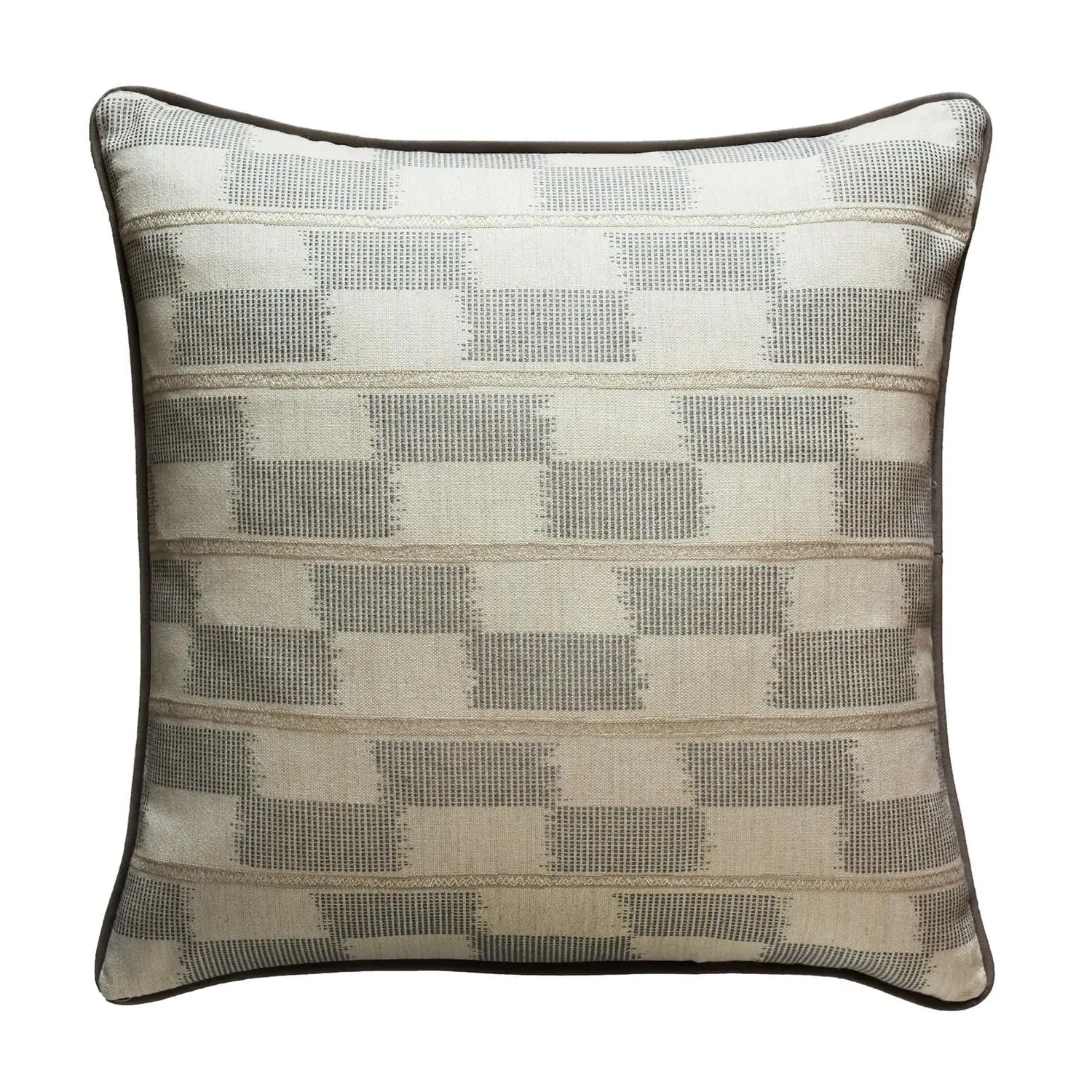 Geometric Cushion with Piping - Sand, Cotton Blend product