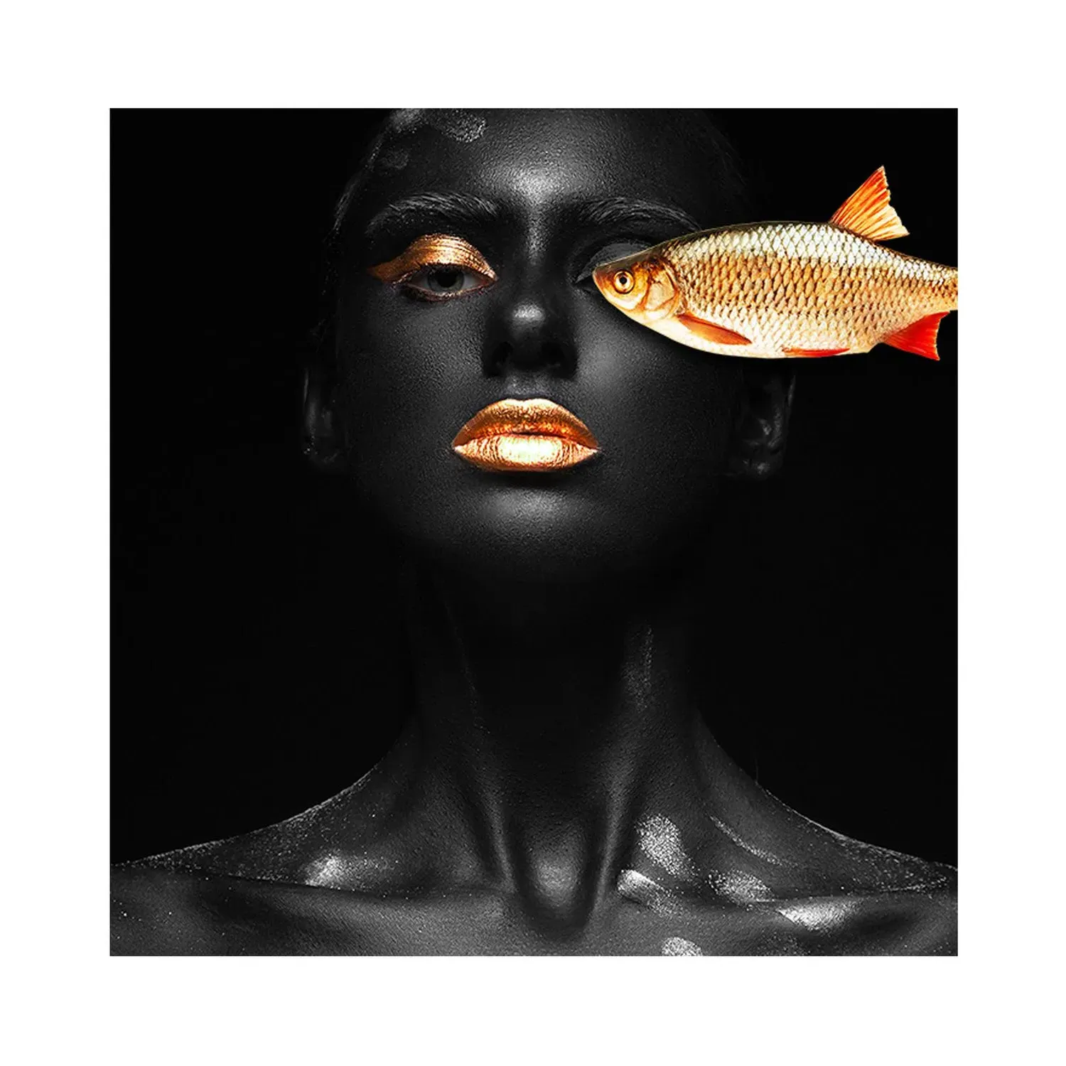 Golden Eye by Gaby Cobra Art Plexiglass Artwork - Black, Gold product