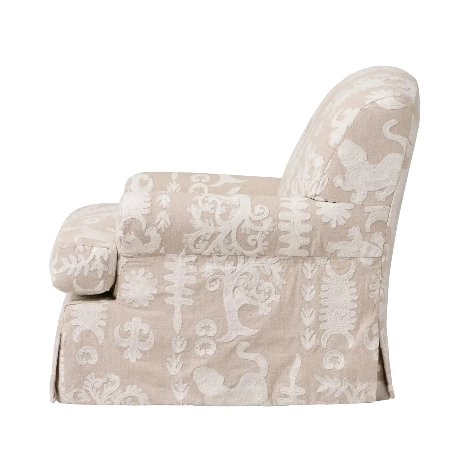 Greenwich High Back Chair with Scroll Arms - Light Neutral, Cotton alternate view