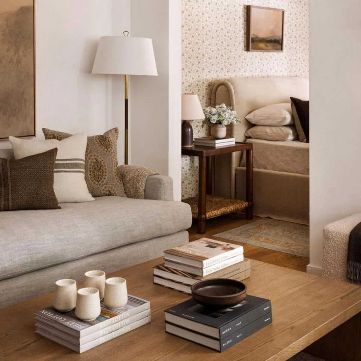 Griffin Floor Lamp - Brass, Leather alternate view