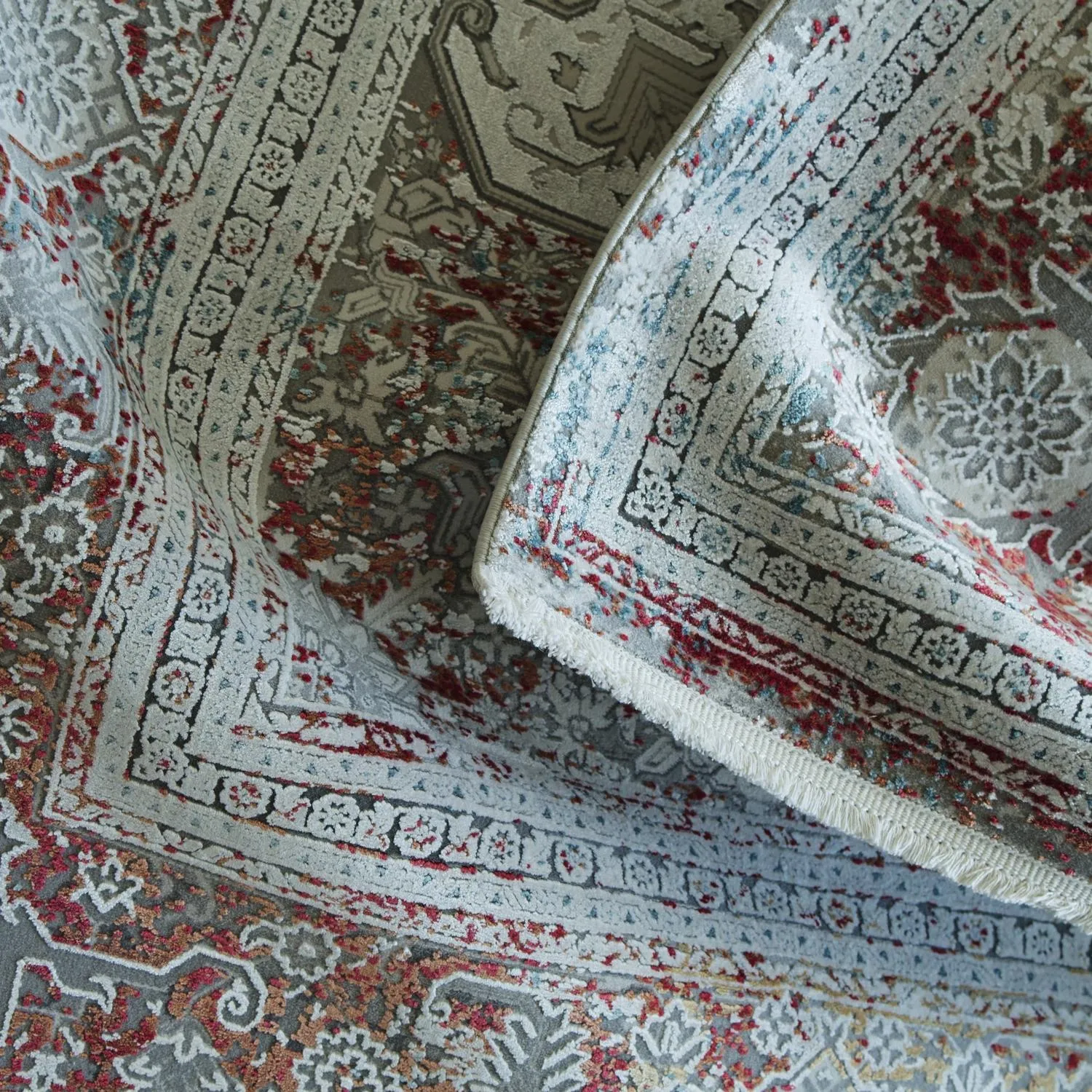 Kerman Style Floral Rug - Multicolor, Woven Textile alternate view