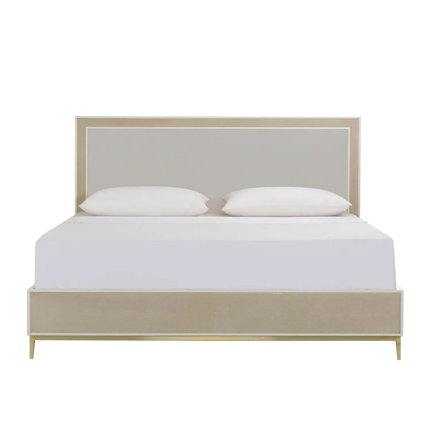King Size Bed Frame - Neutral, Faux Shagreen alternate view