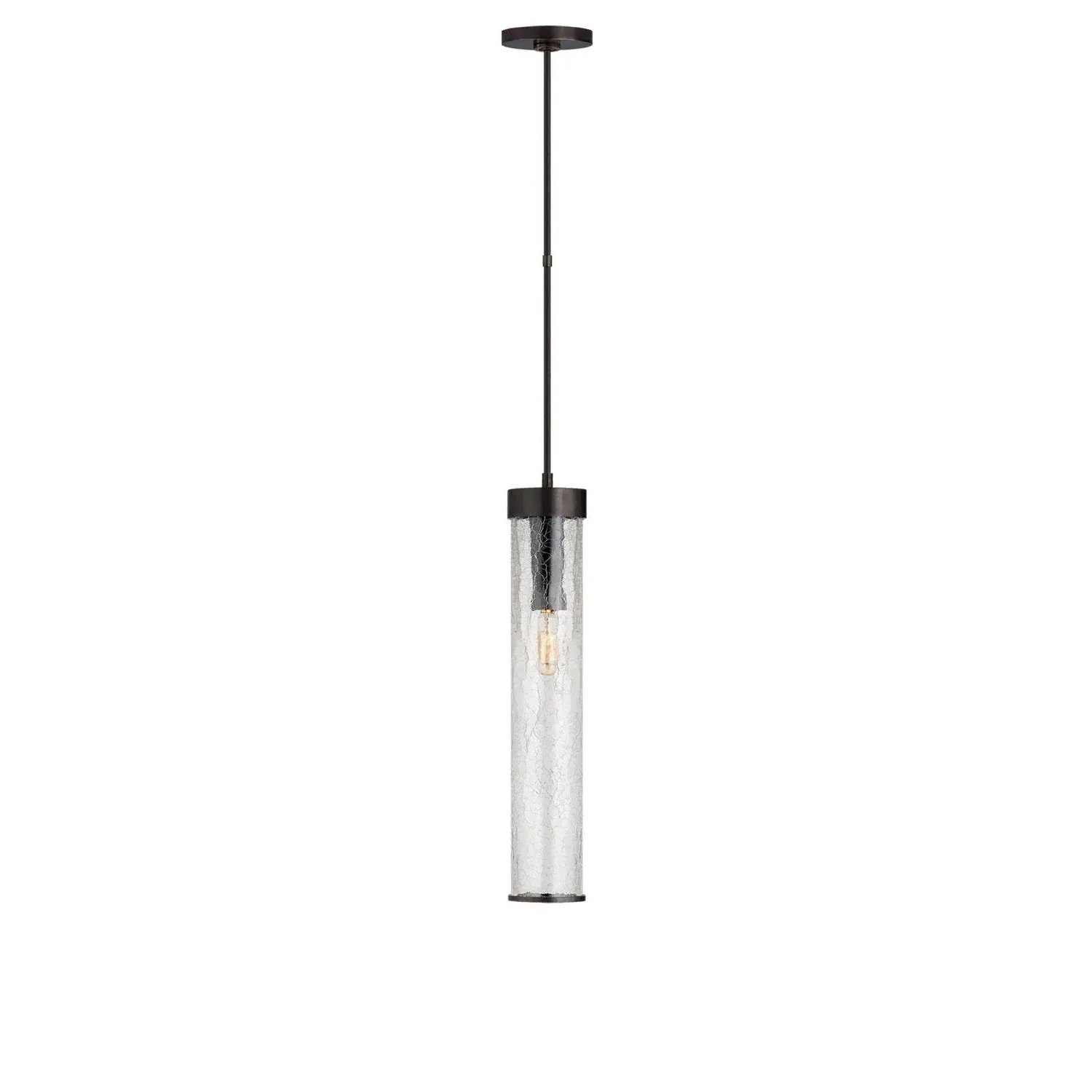 Liaison Pendant Light with Crackled Glass - Bronze product