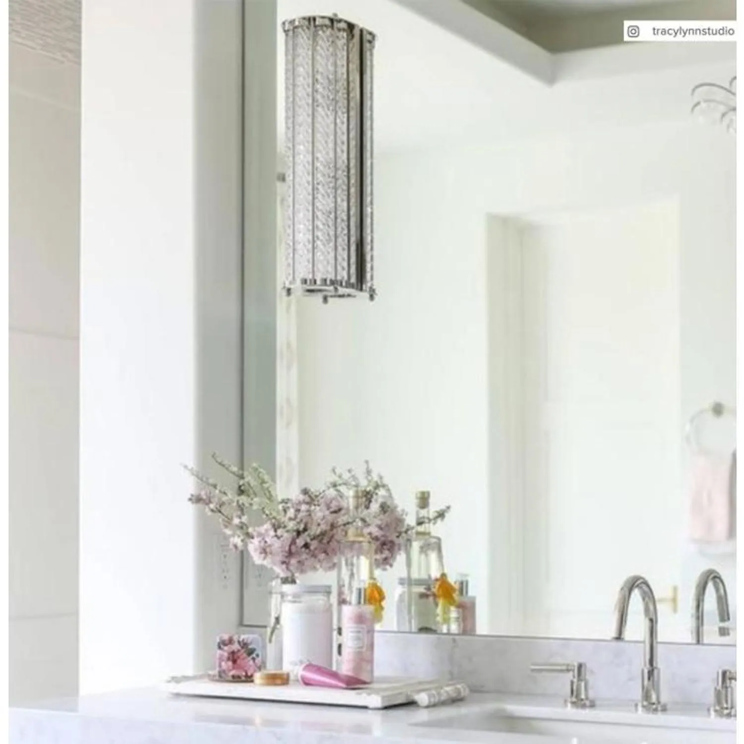 Linear Wall Light with Crystals - Nickel alternate view