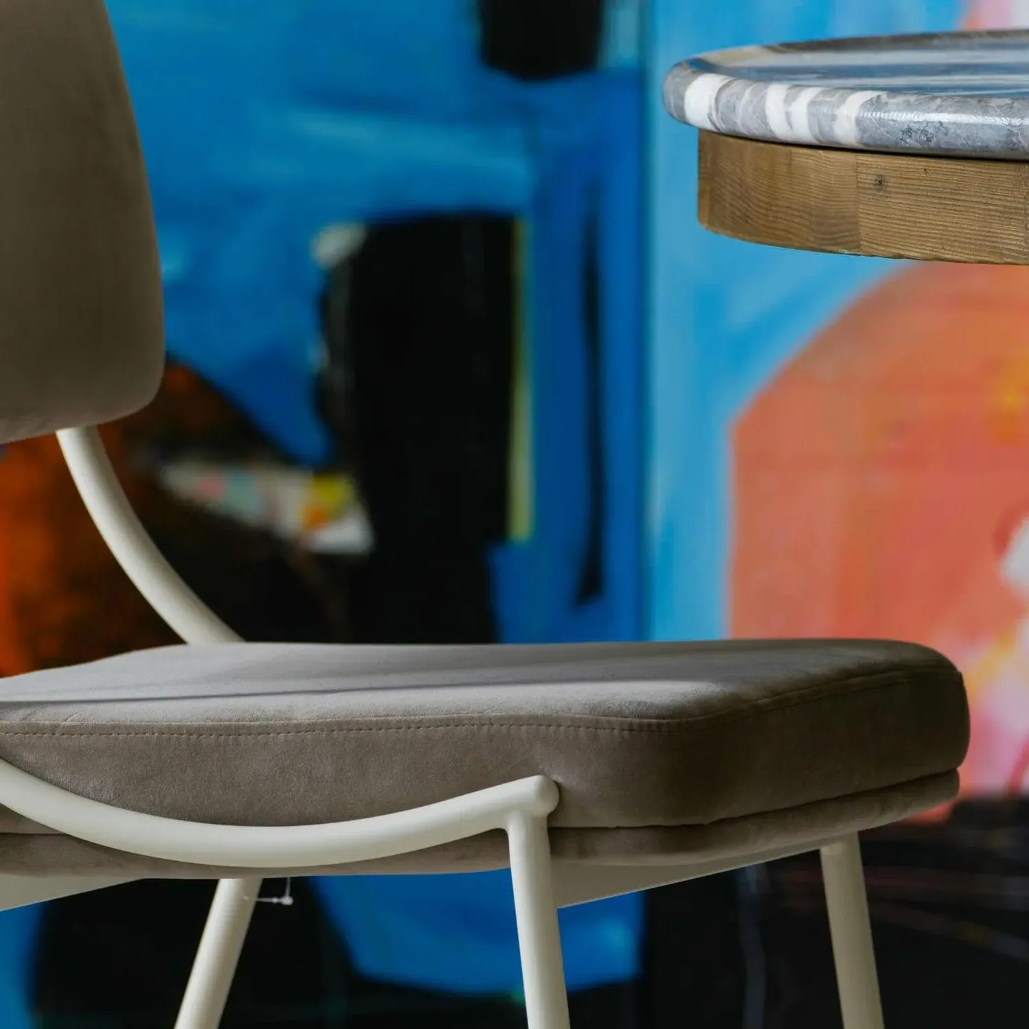 Luna Dining Chair - Light Neutral, Velvet alternate view
