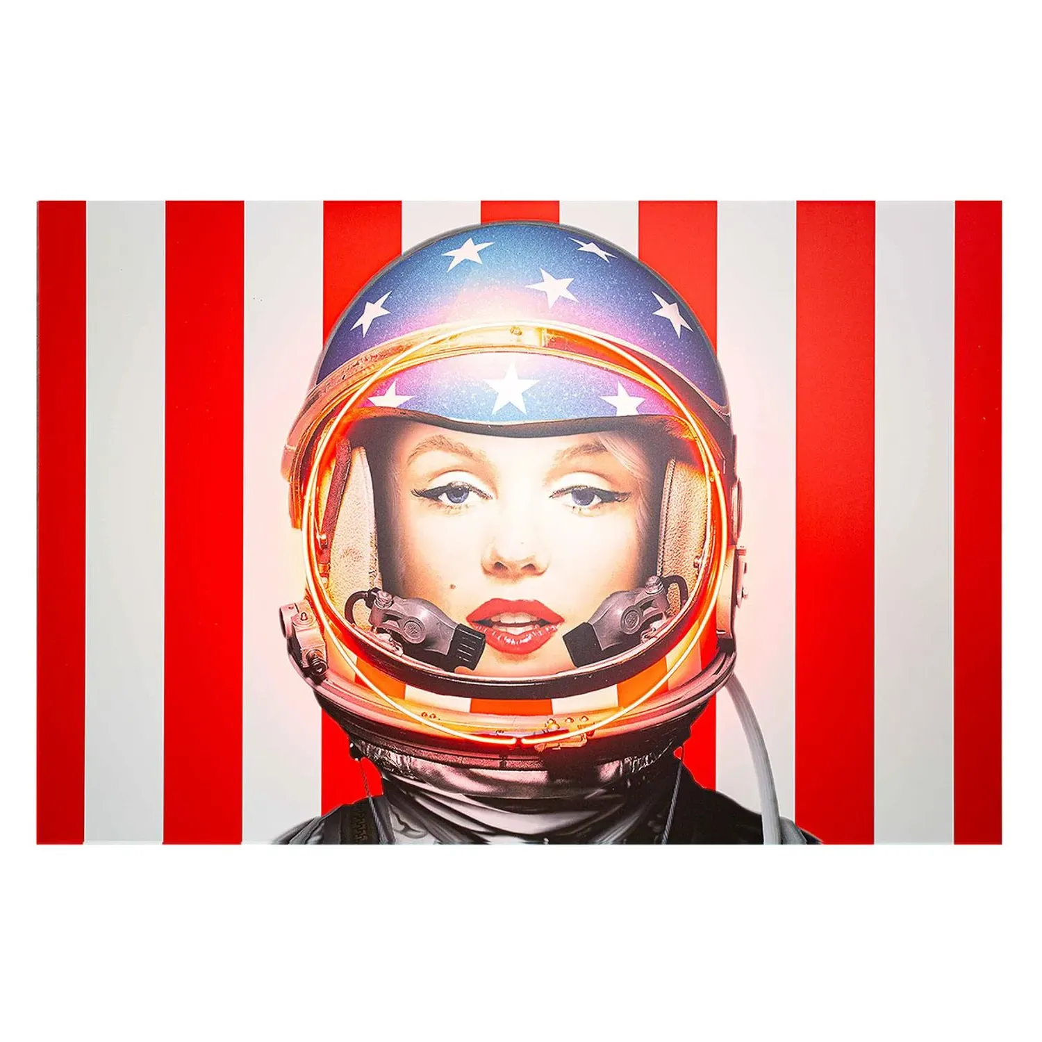 Marilyn Astronaut Neon Artwork - Red, Aluminium product