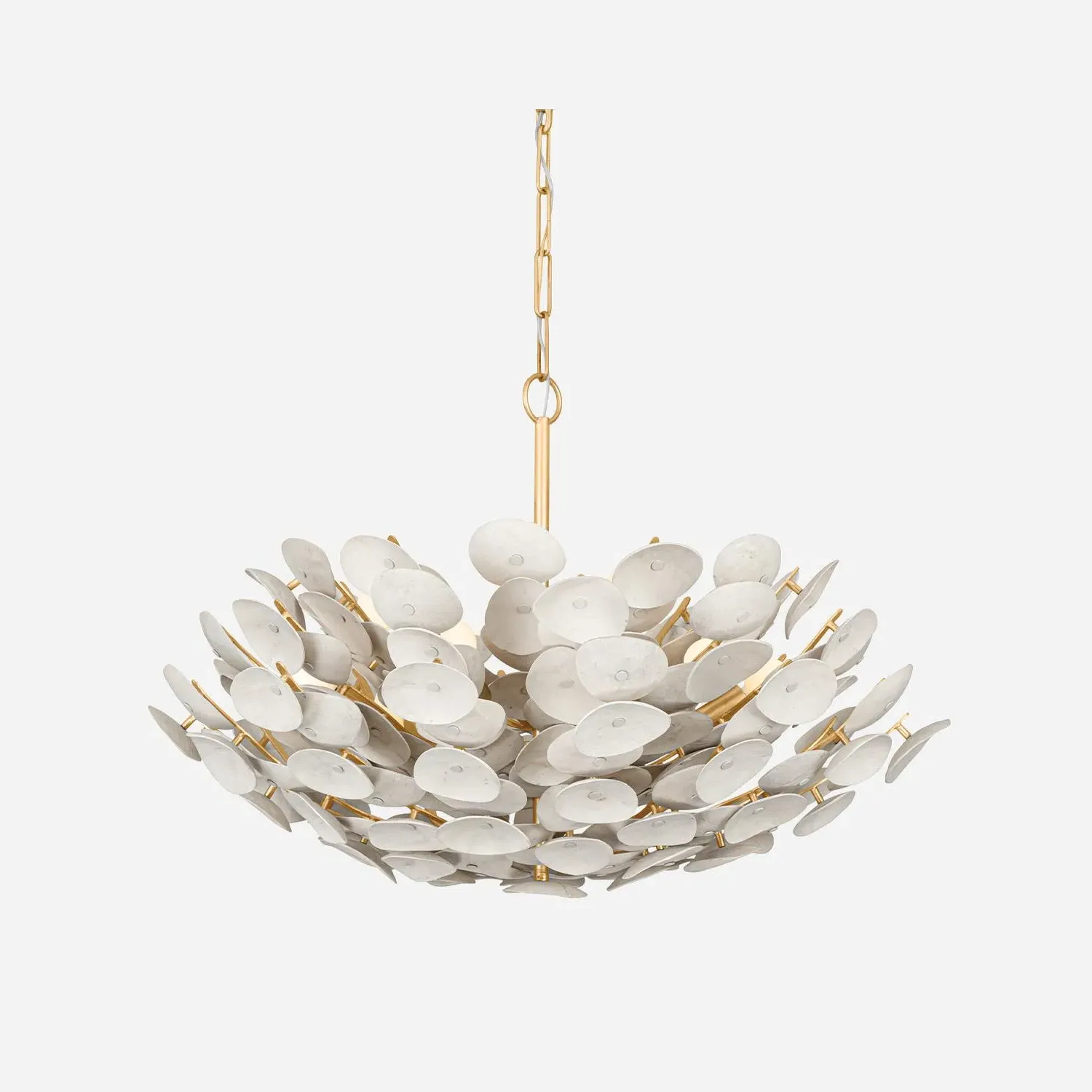 Medium Sculptural Chandelier - Gold, Natural Shell product