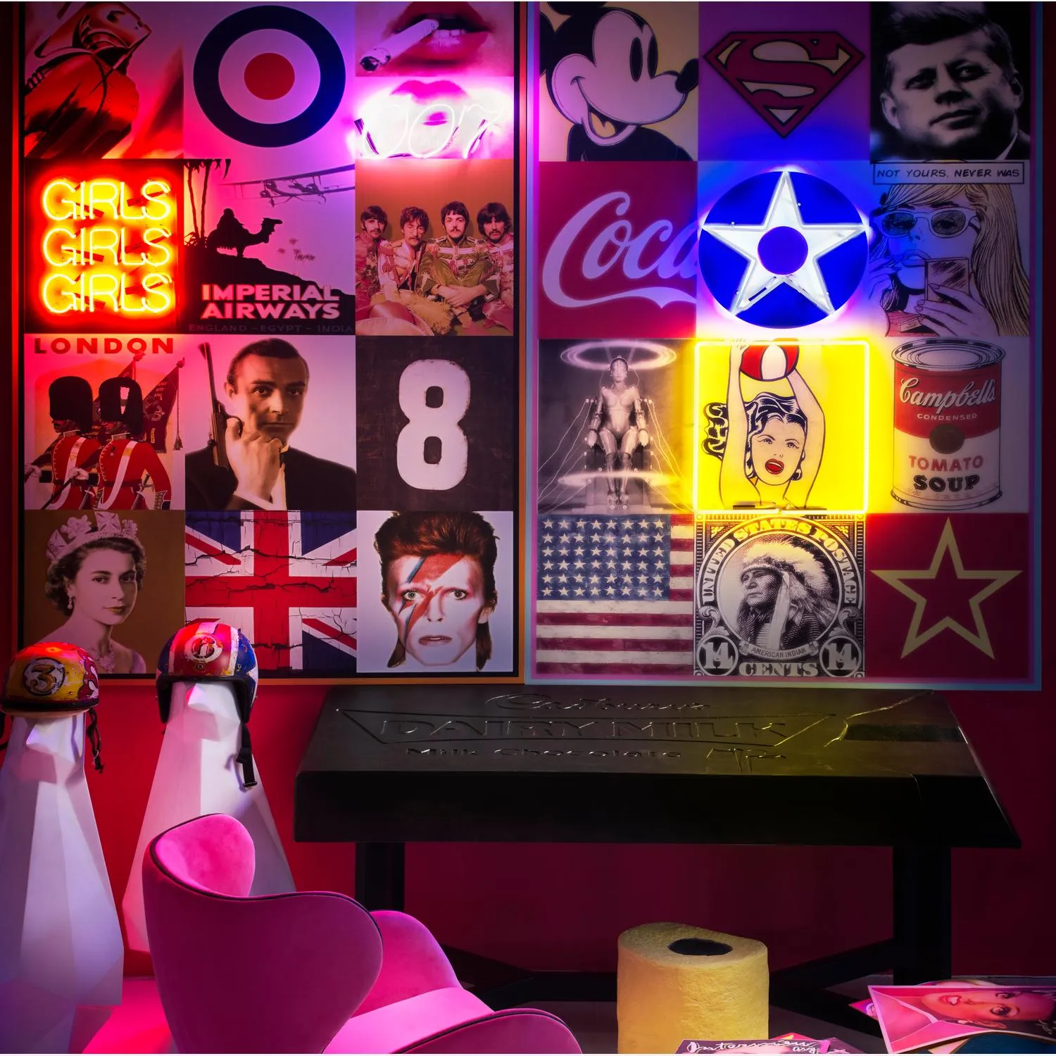 Neon Britain Posterboard Artwork - Multicoloured alternate view