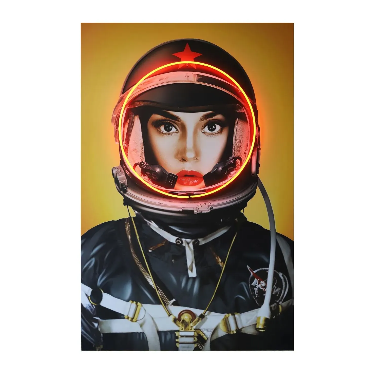 Neon Space Girl Neon Artwork - Black product