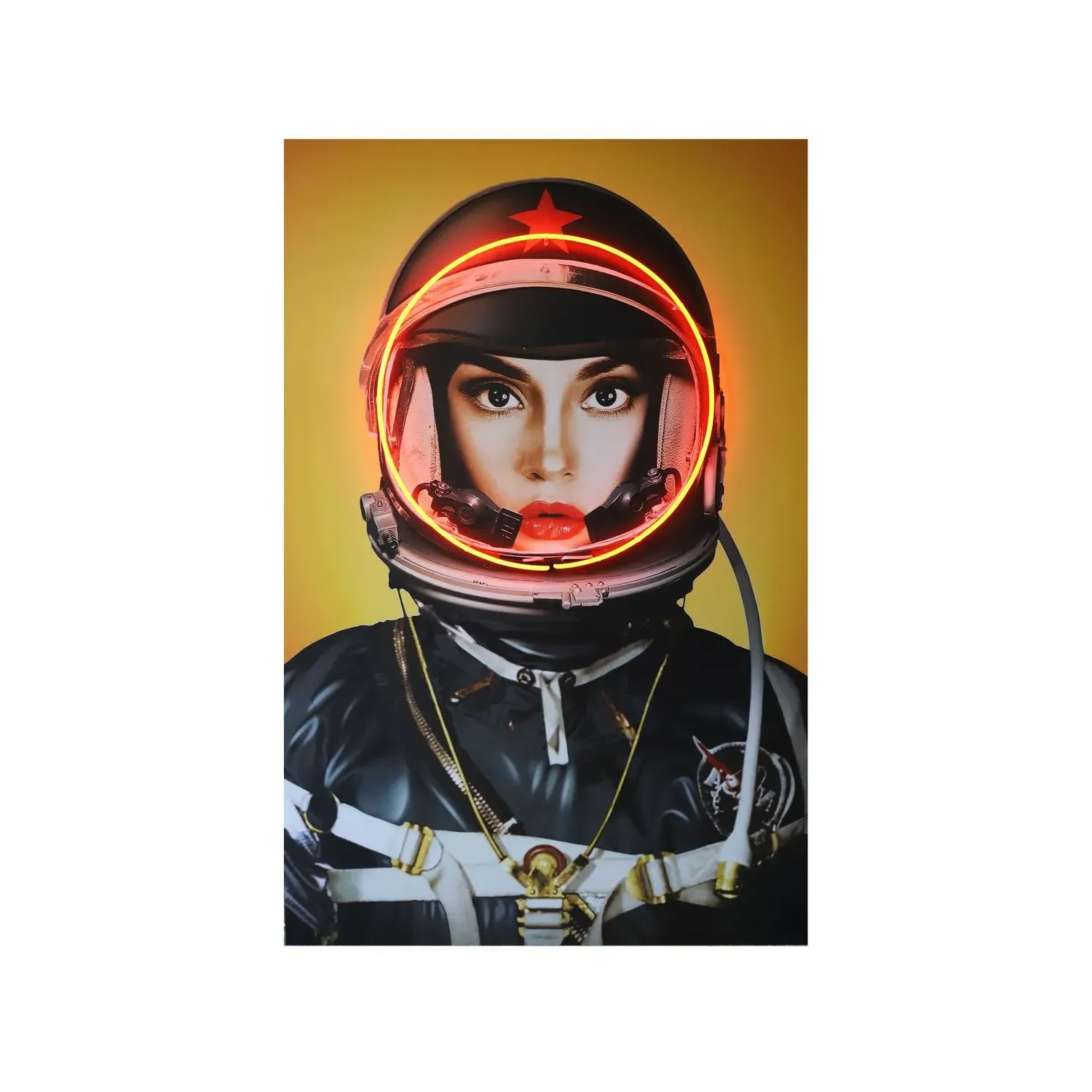 Neon Space Girl Wall Artwork - Black, Aluminium product