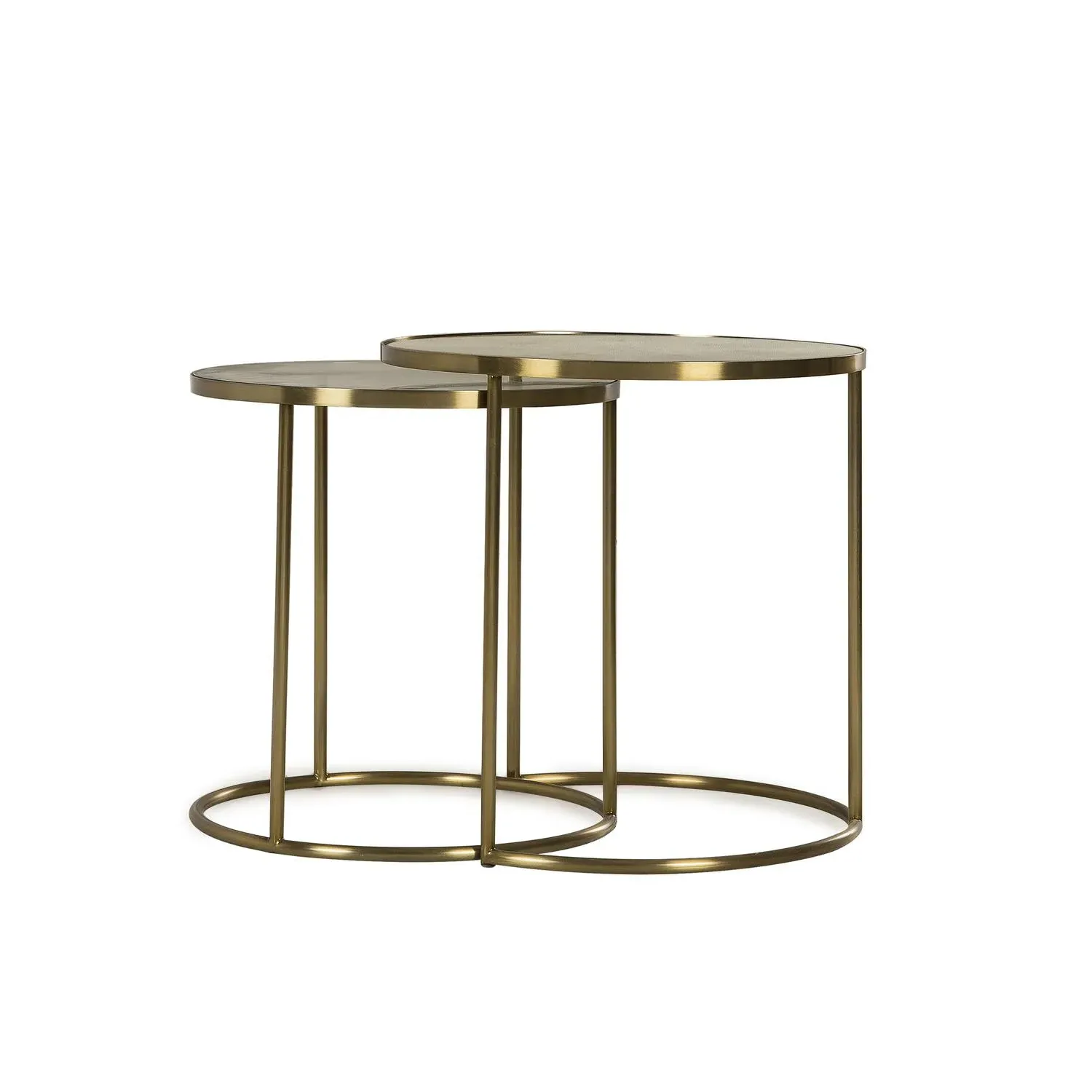 Nesting Side Tables Set - Brass, Glass product