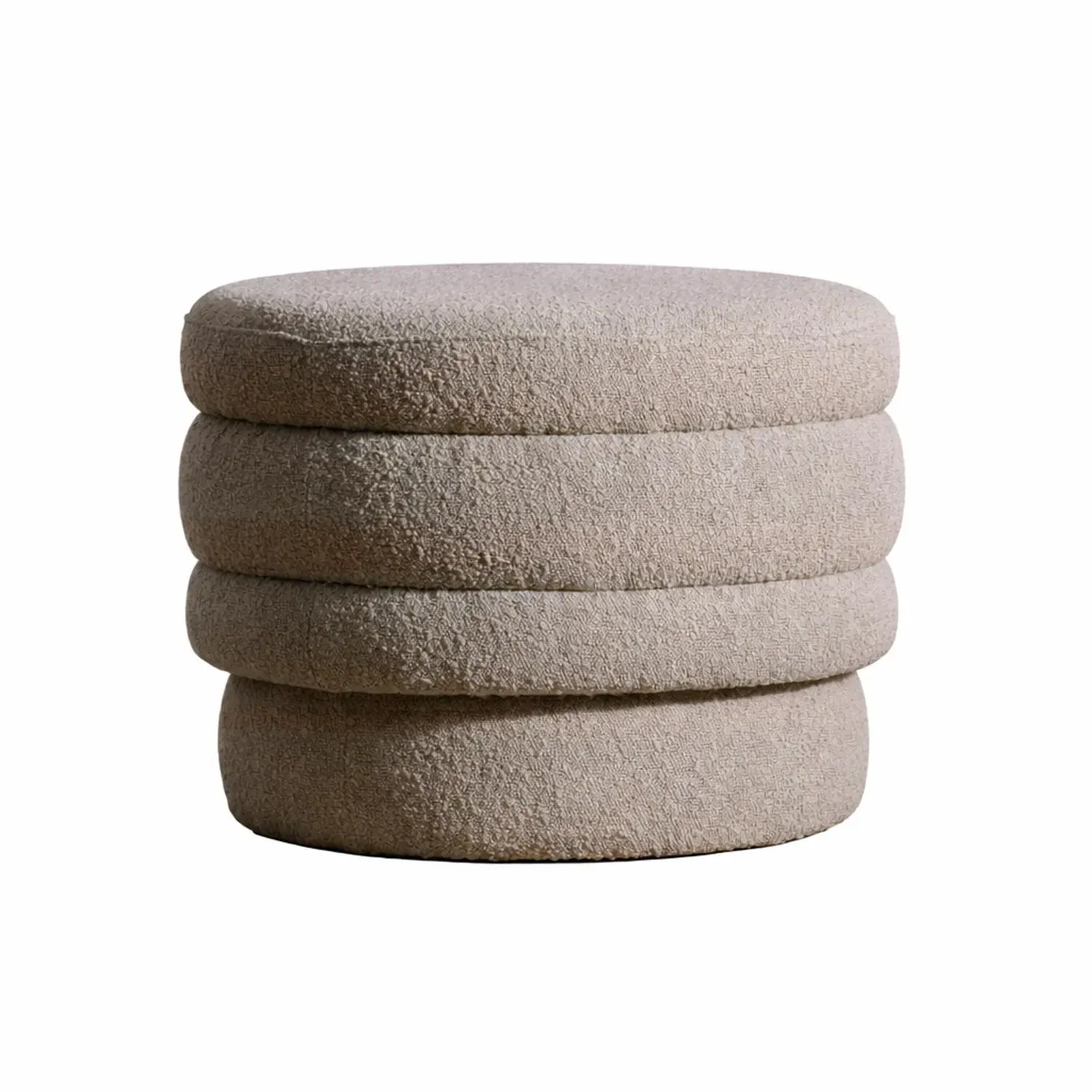 Round Ottoman Stool - Dark Neutral, Boucle product