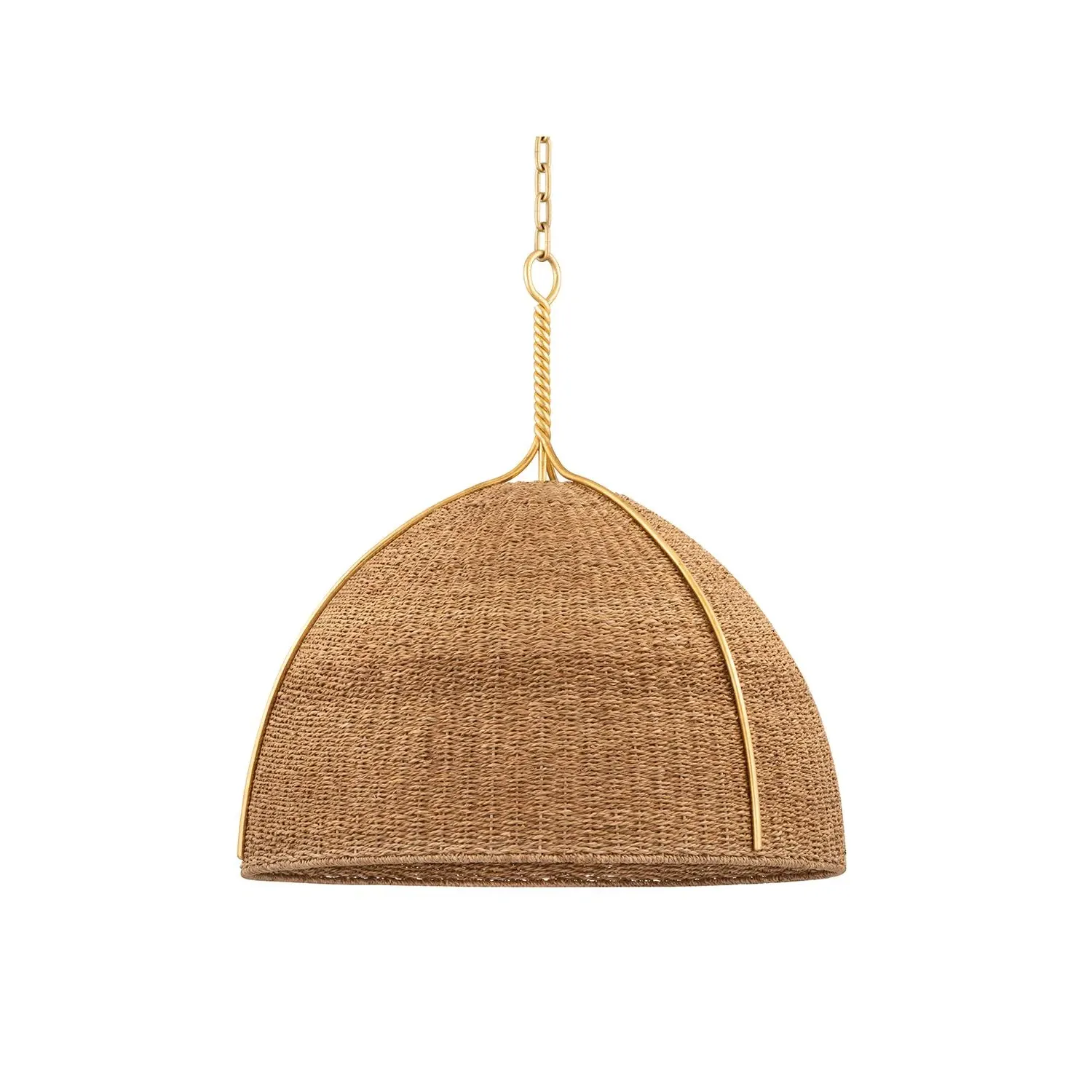 Small Pendant Light - Brown/Gold, Woven product