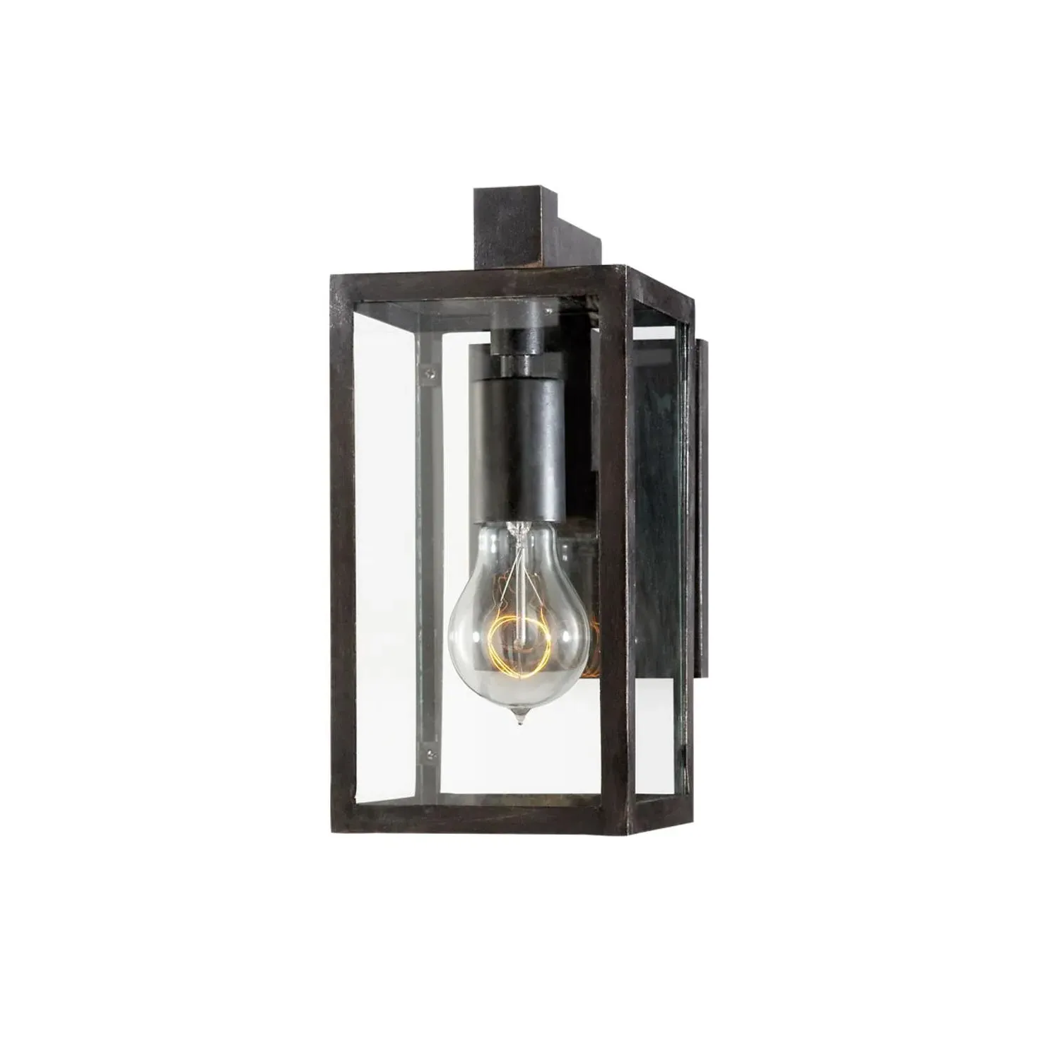 Small Wall Light with Glass Casing - Black, Iron product