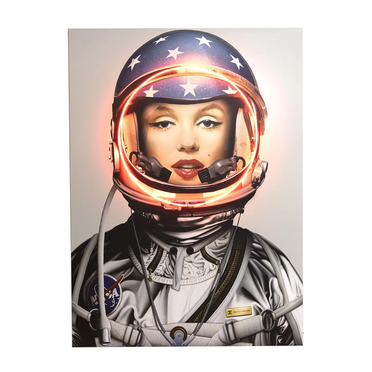 Space Girl Marilyn Wall Art - Silver, Aluminium product