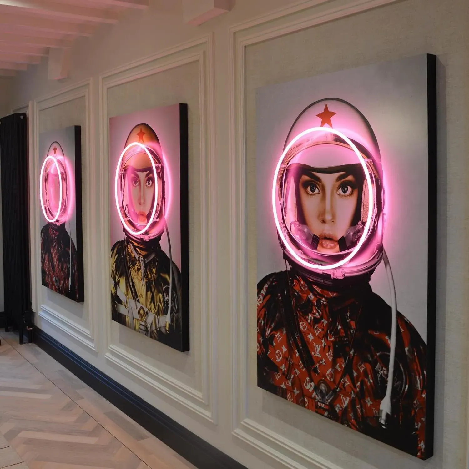 Space Girl Neon Artwork - Red, Aluminium alternate view