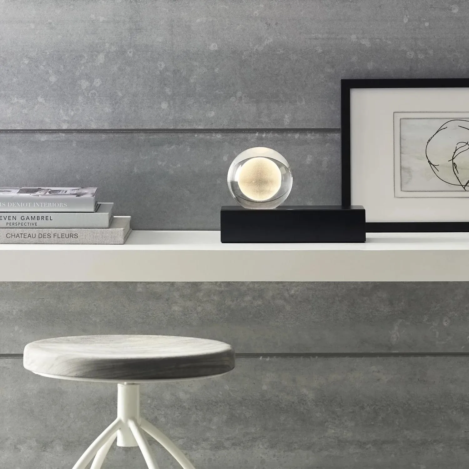 Sphere Table Lamp with Crystal Orb - Black, Metal alternate view