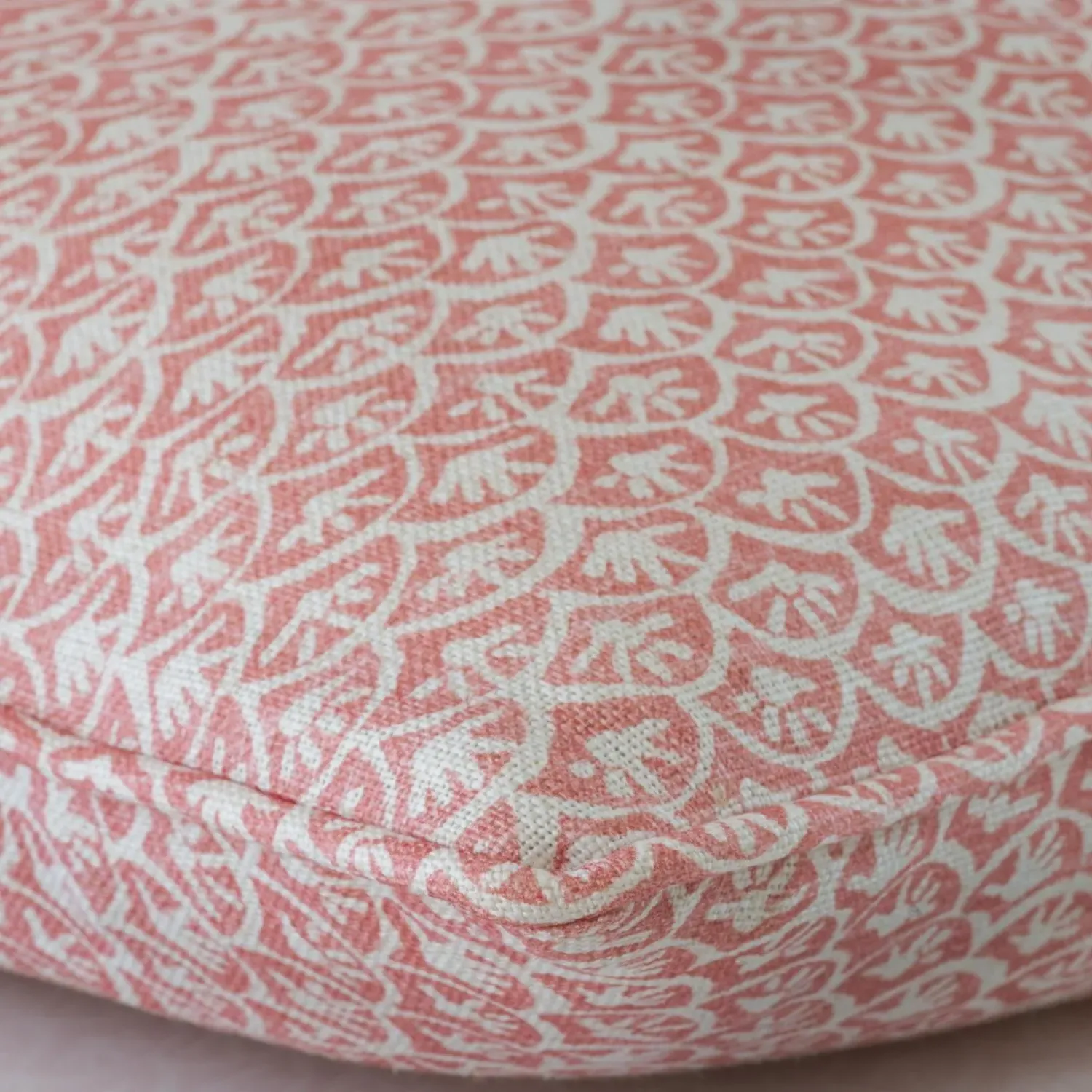 Square Cushion with Daisy Print - Geranium, Linen alternate view