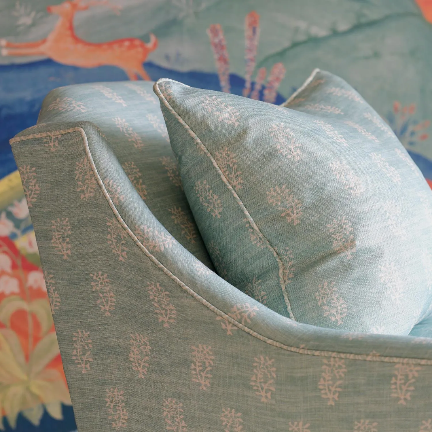 Square Cushion with Feather Fill - Brook, Linen alternate view