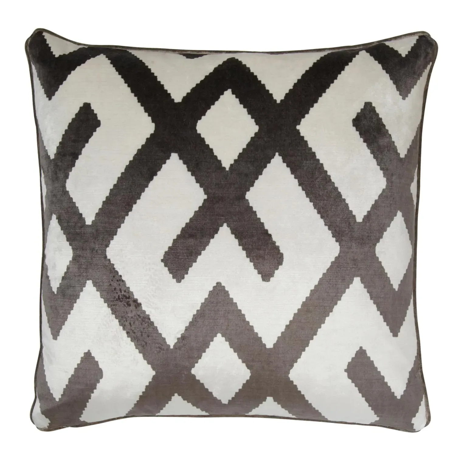 Square Cushion with Feather Fill - Grey, Velvet product