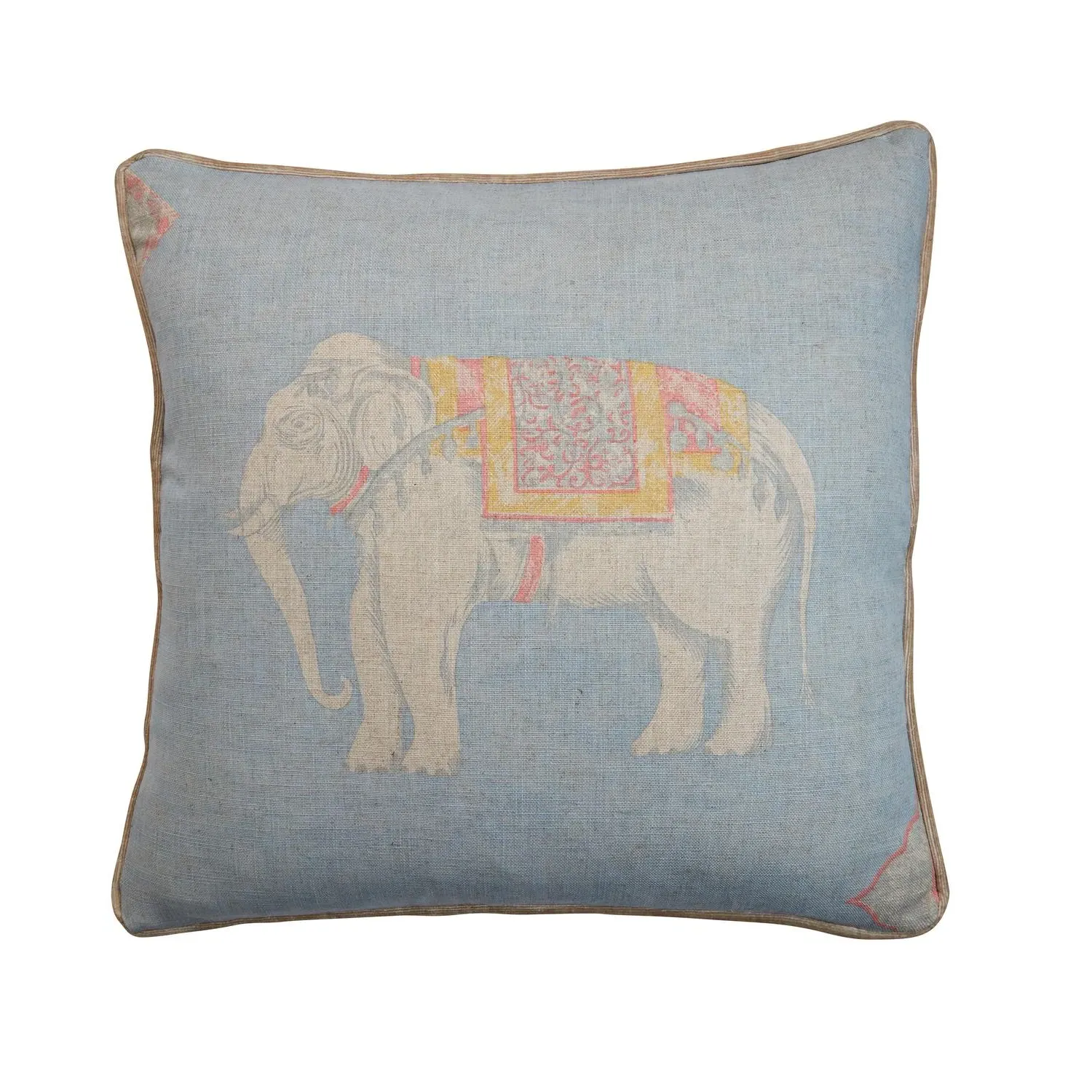 Square Cushion with Feather Fill - Powder, Linen product