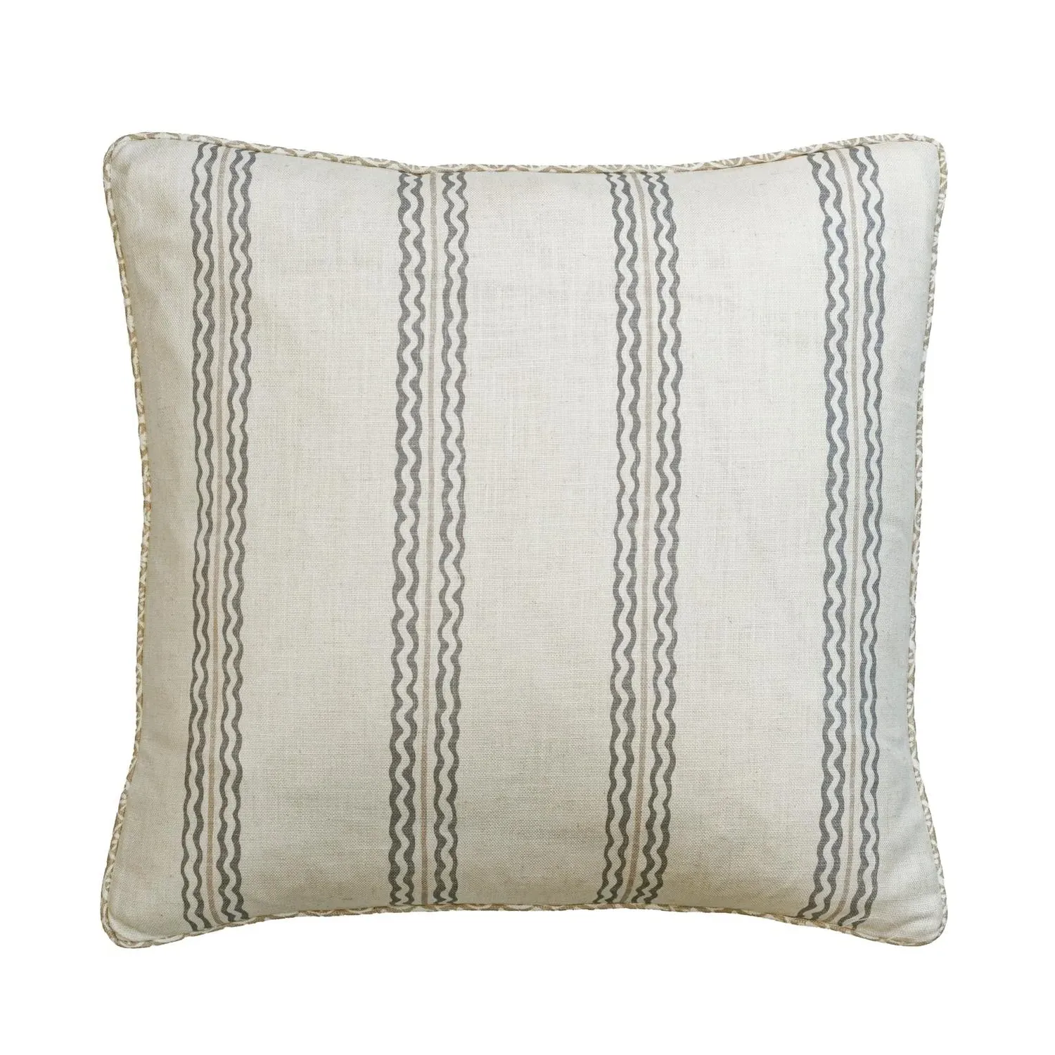 Square Cushion with Feather Fill - Stone, Linen product