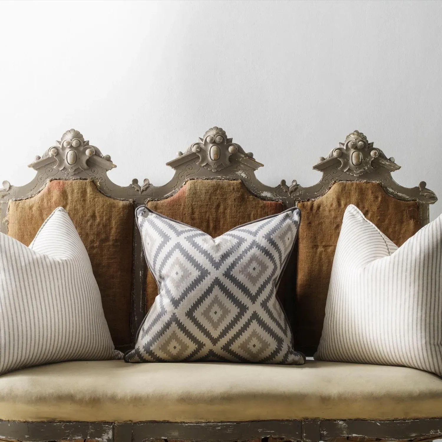 Square Cushion with Feather Fill - Storm, Linen alternate view