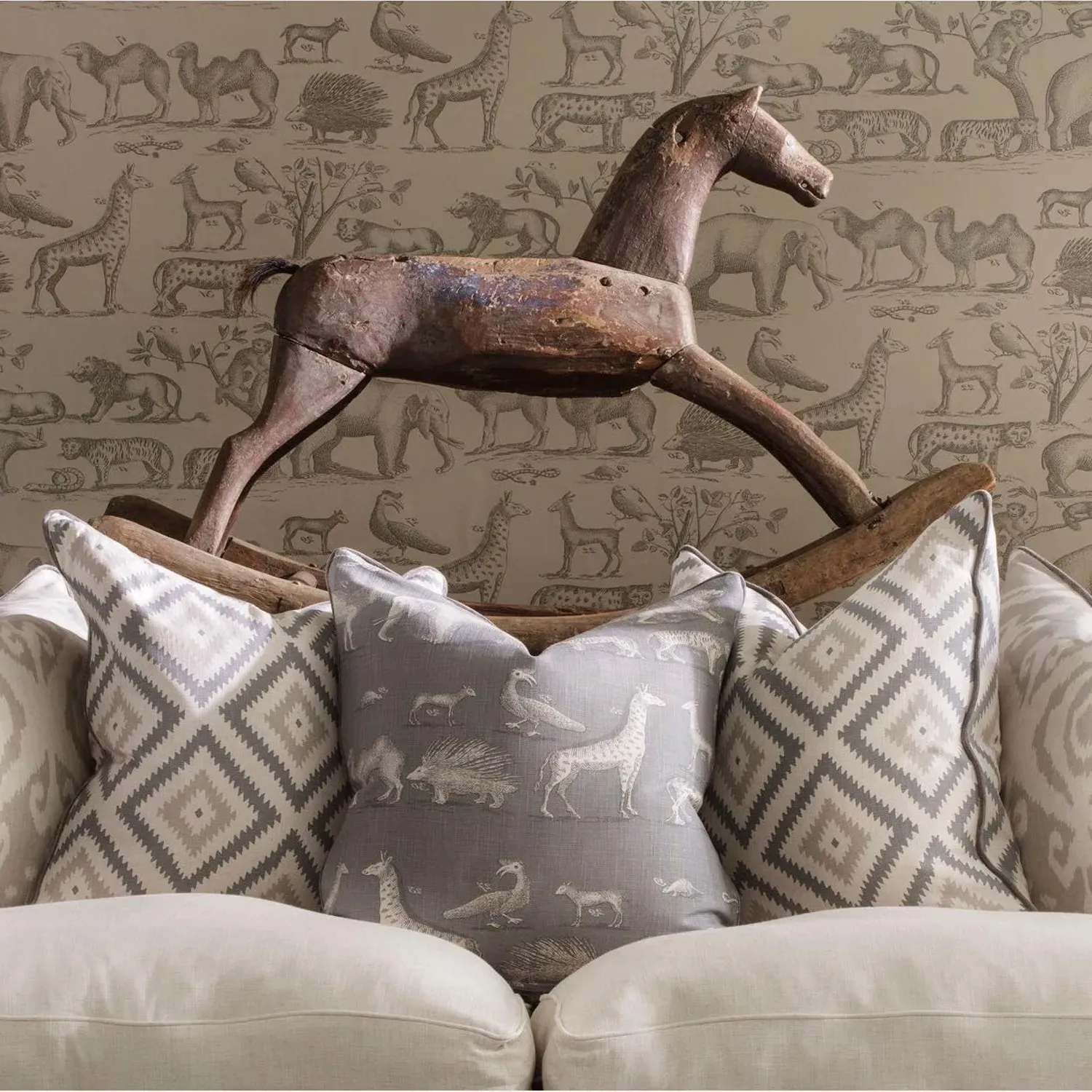 Square Cushion with Feather Fill - Storm, Linen alternate view