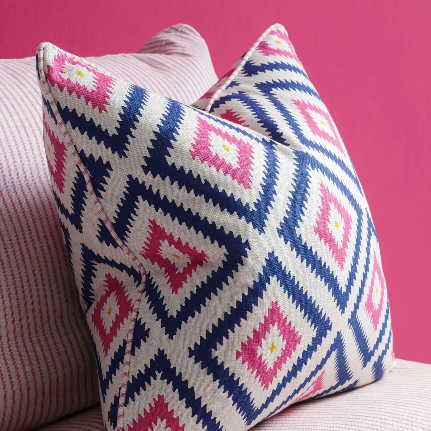 Glacier Paradise Cushion - Pomegranate Pink, Linen Blend alternate view